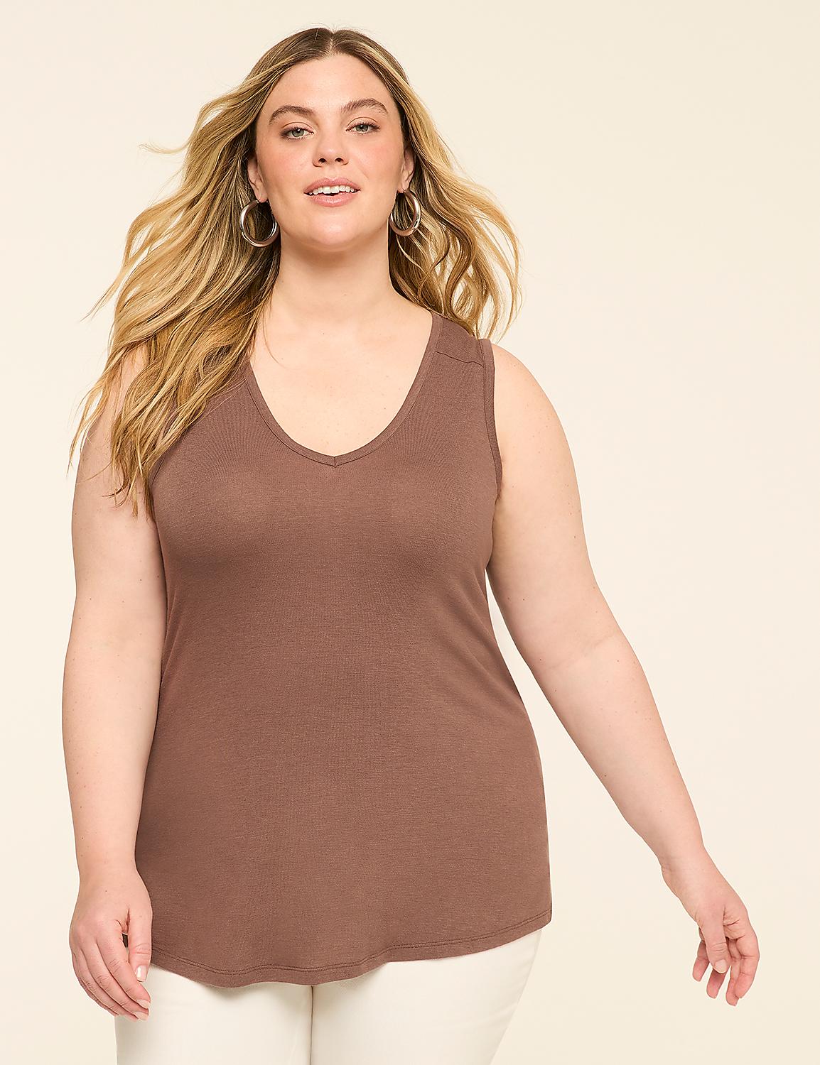EveryWear Brushed V-Neck Tank Product Image 1