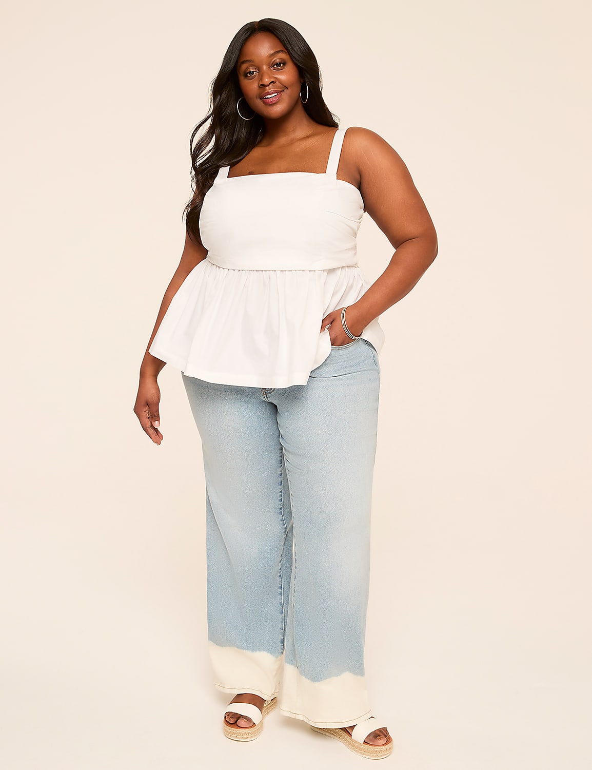 Dip-Dye Wide Leg Jean Product Image 3