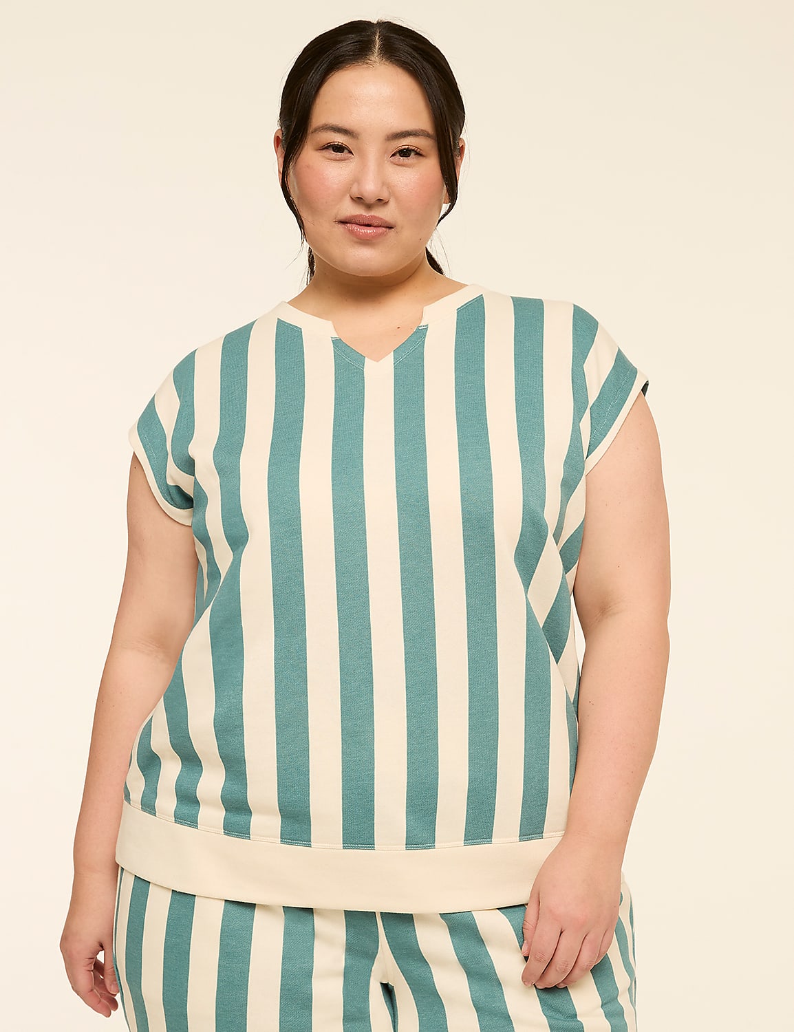 LIVI French Terry Striped Top Product Image 1