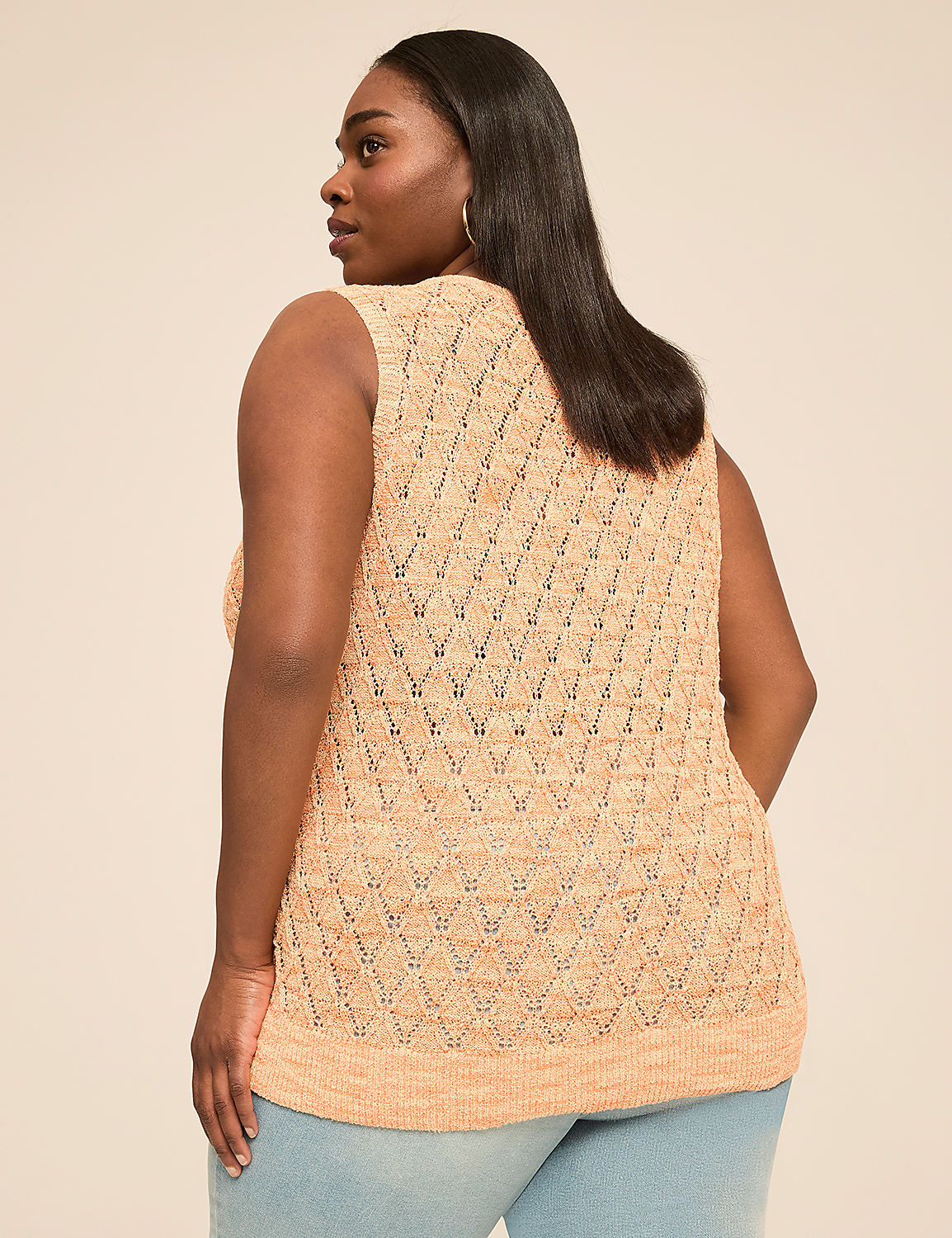 V-Neck Stitch Sweater Tank Product Image 2