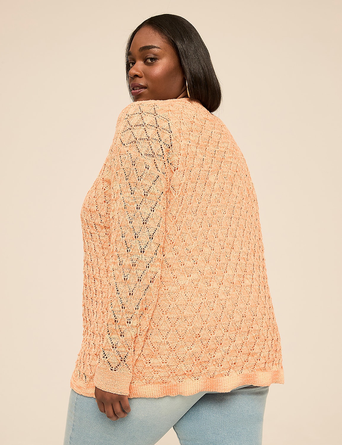 Open-Front Stitch Cardigan Product Image 2