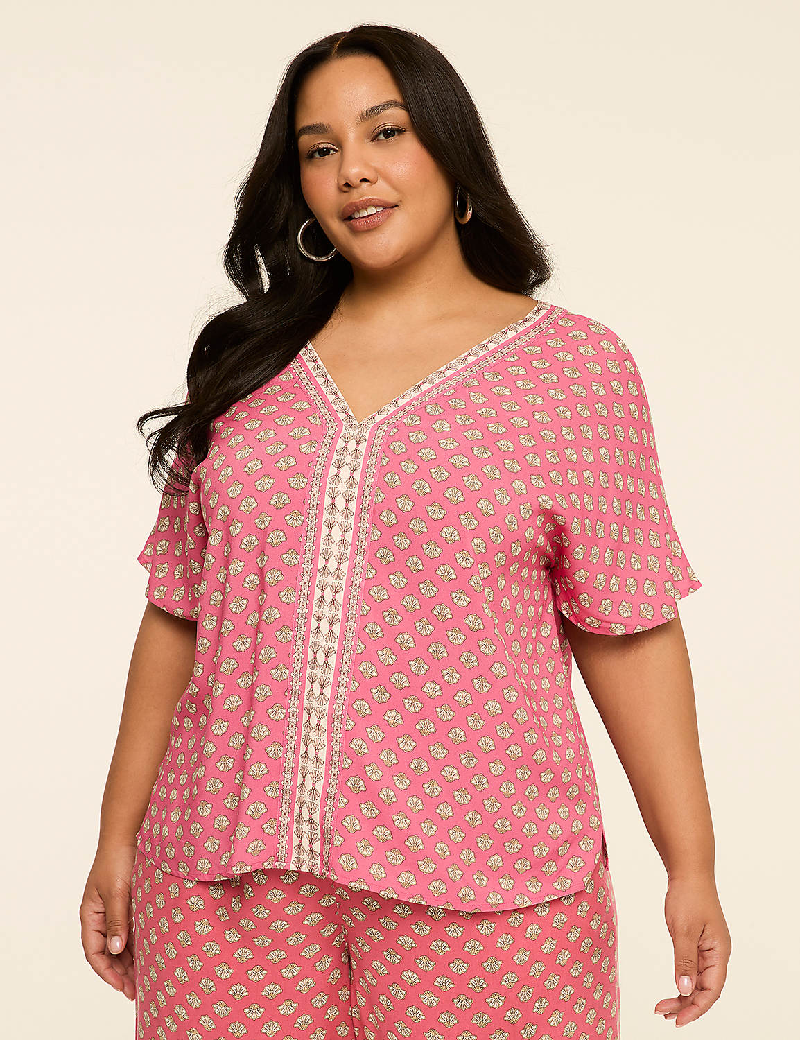 Dolman-Sleeve V-Neck Top Product Image 1