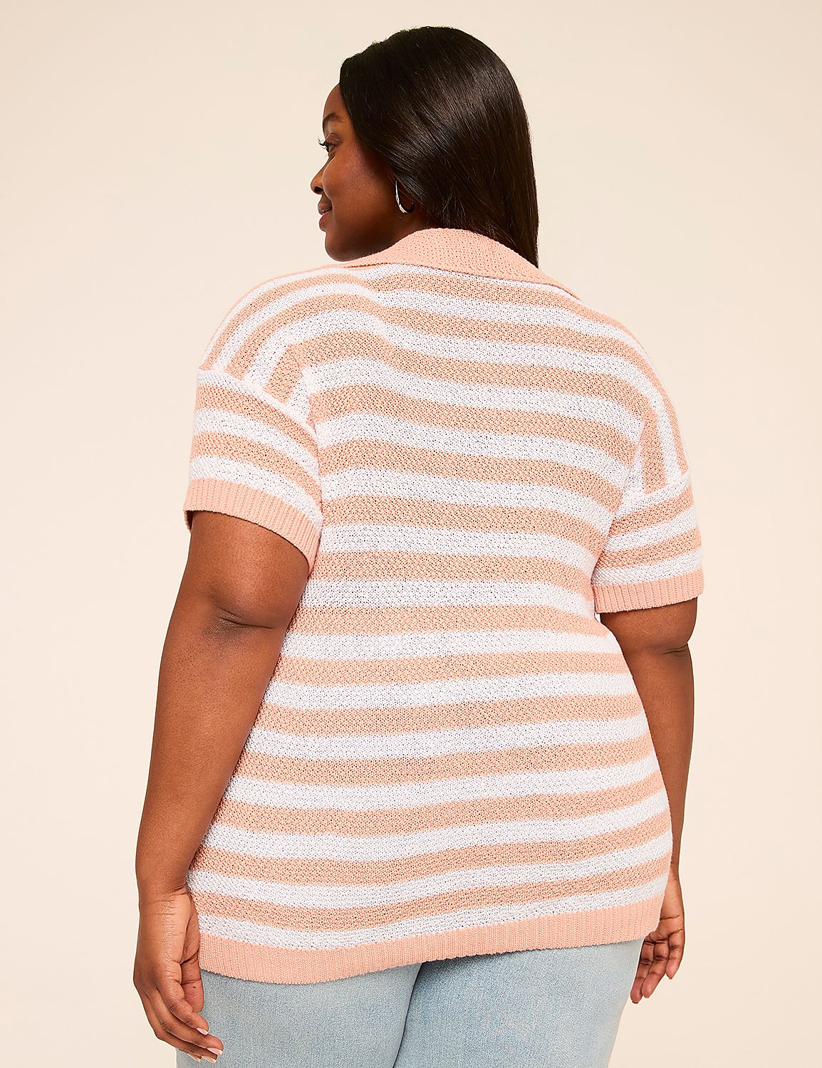 Short-Sleeve Polo Sweater Pullover Product Image 2
