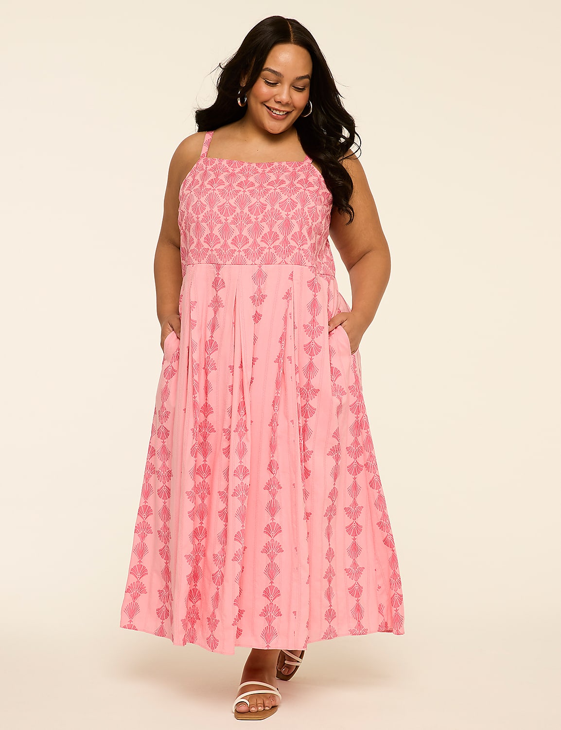 Sleeveless Pleated Maxi Dress Product Image 1