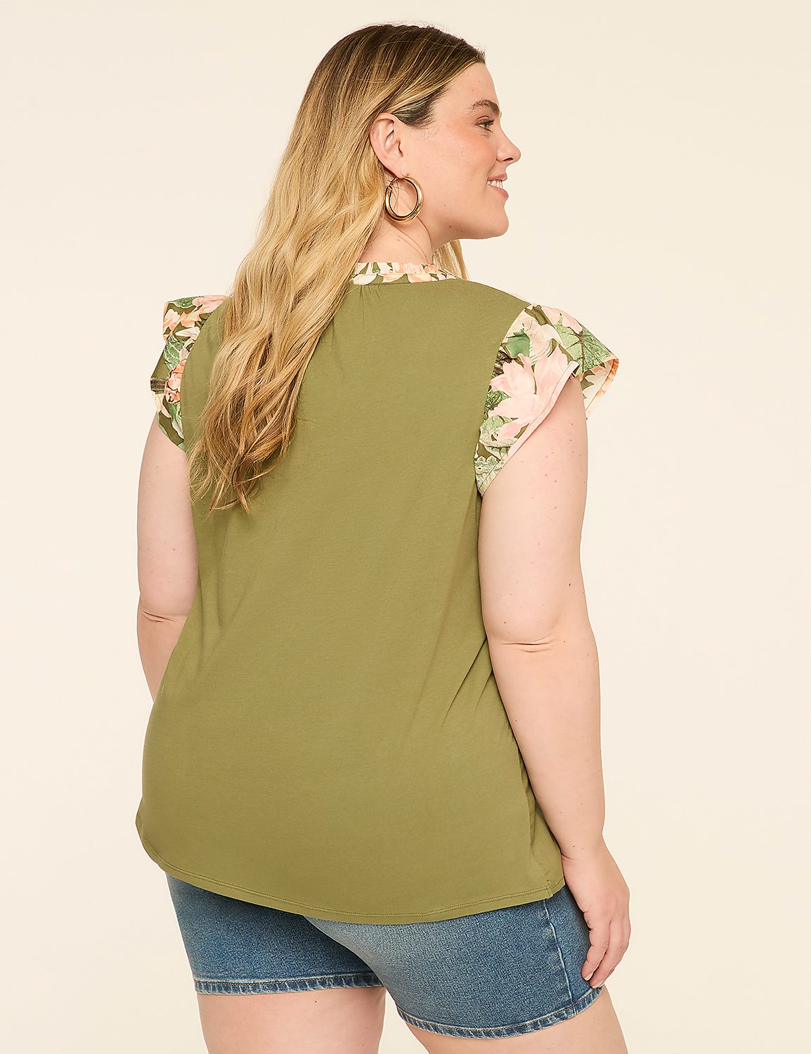 Flutter-Sleeve Button-Front Top Product Image 5