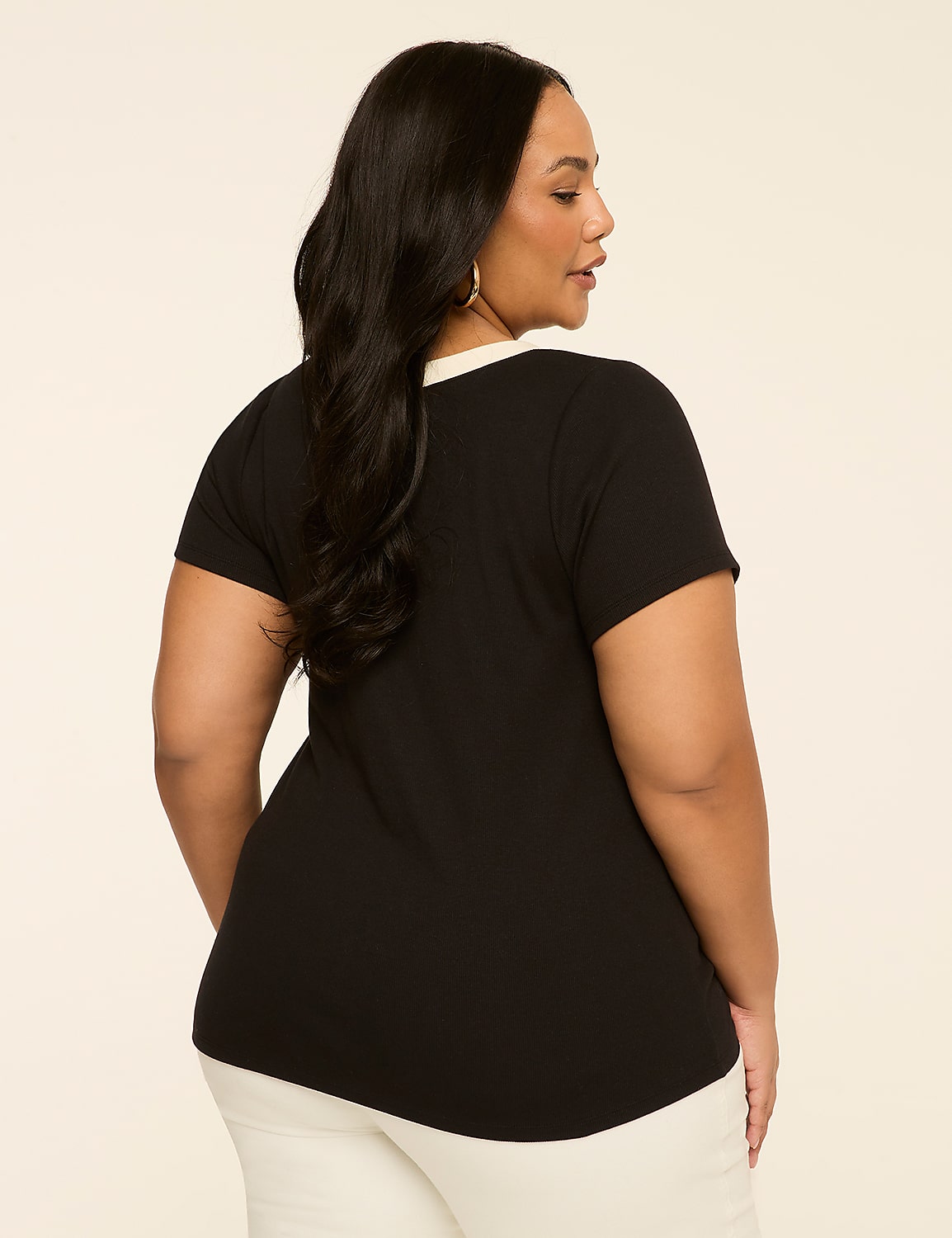 Ribbed Button-Front Top Product Image 2
