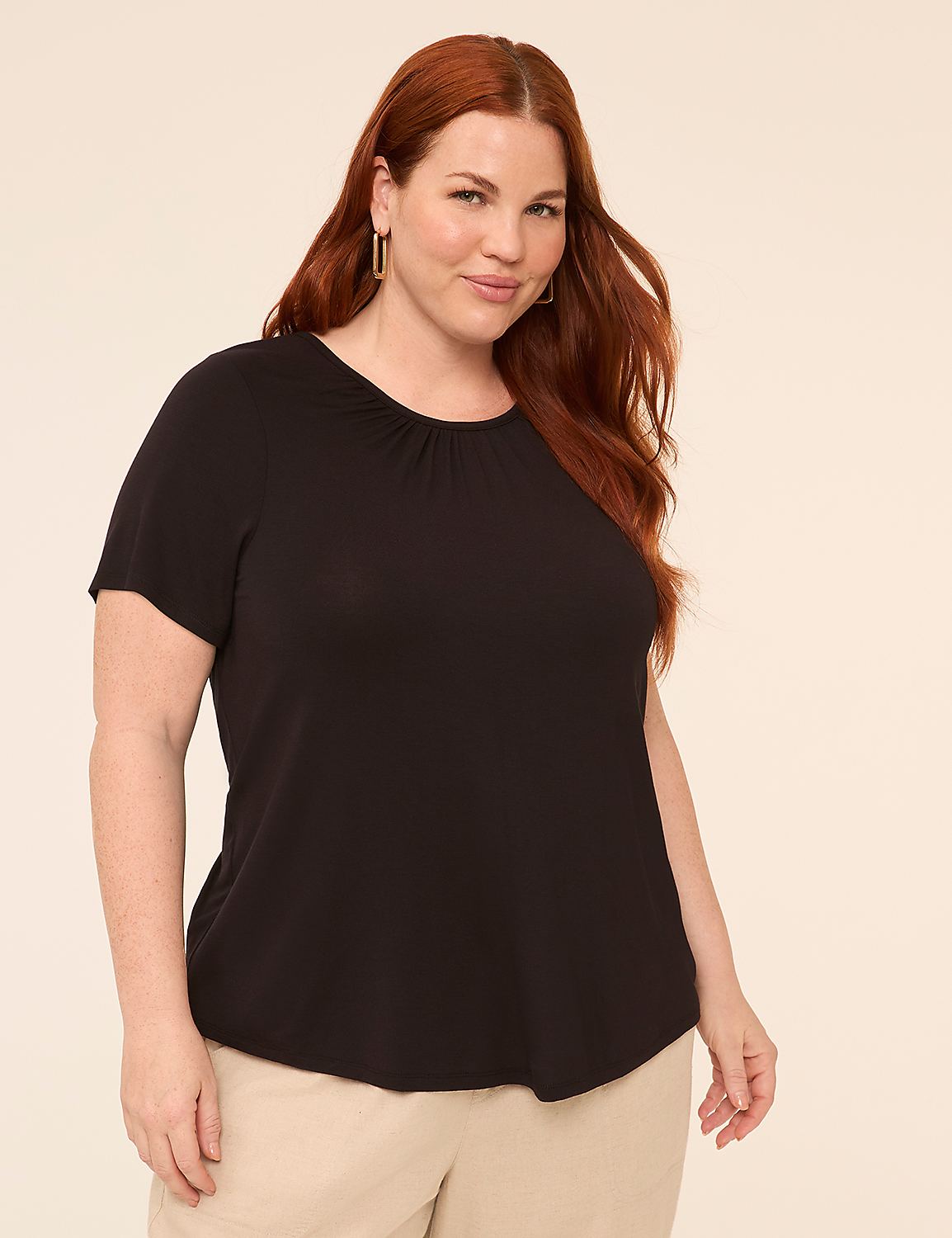 DreamFeel Short-Sleeve Crew-Neck Top Product Image 1