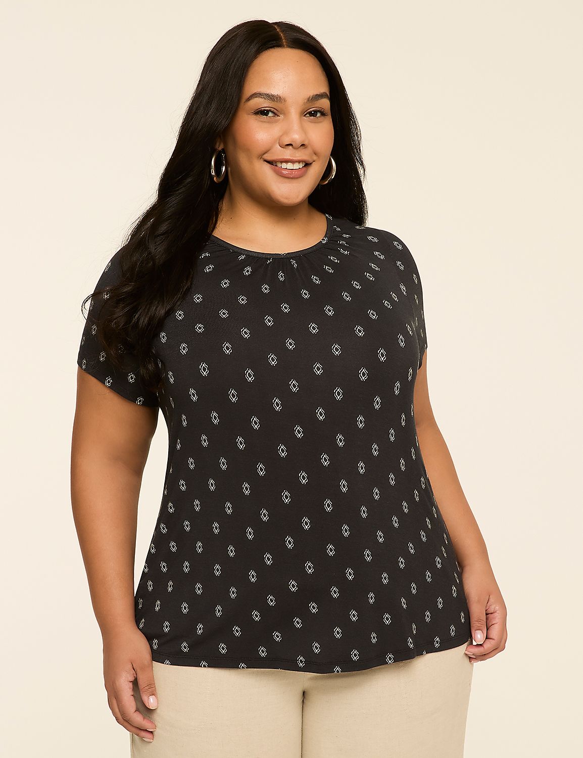 DreamFeel Short-Sleeve Crew-Neck Top Product Image 1