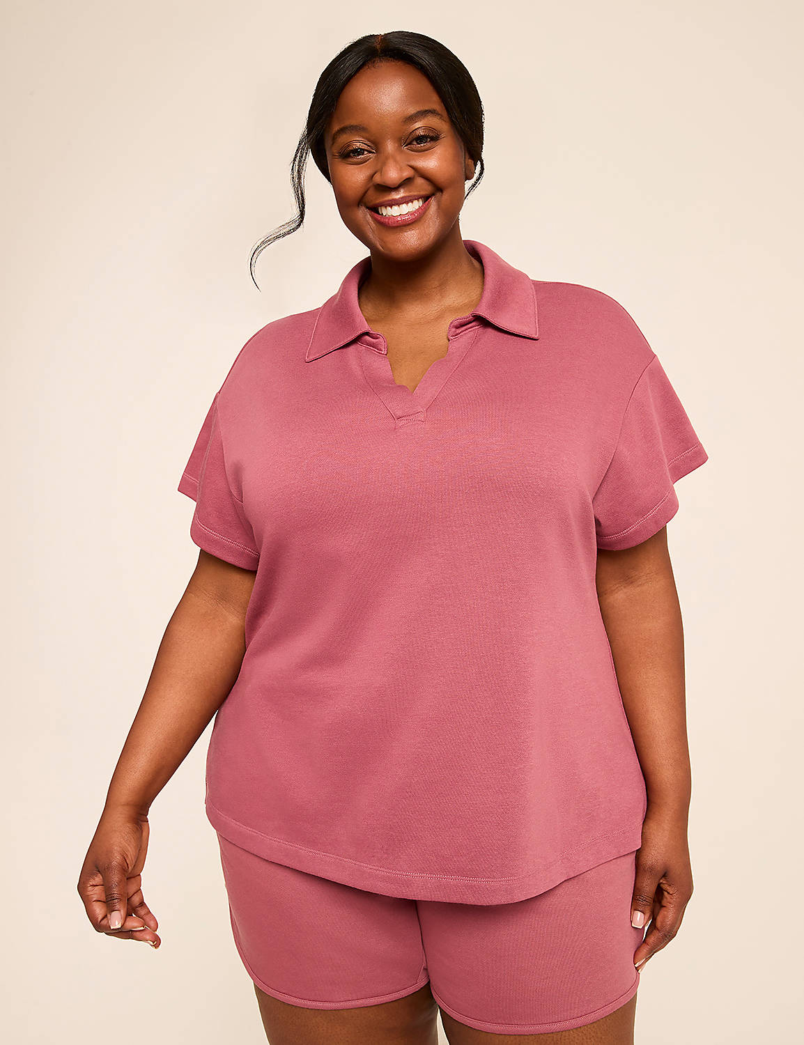 French Terry Polo Top Product Image 1