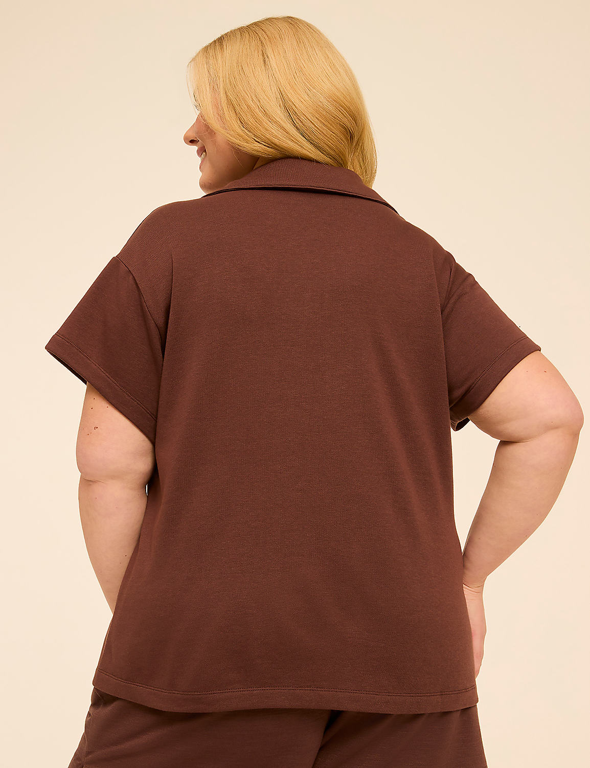 French Terry Polo Top Product Image 2