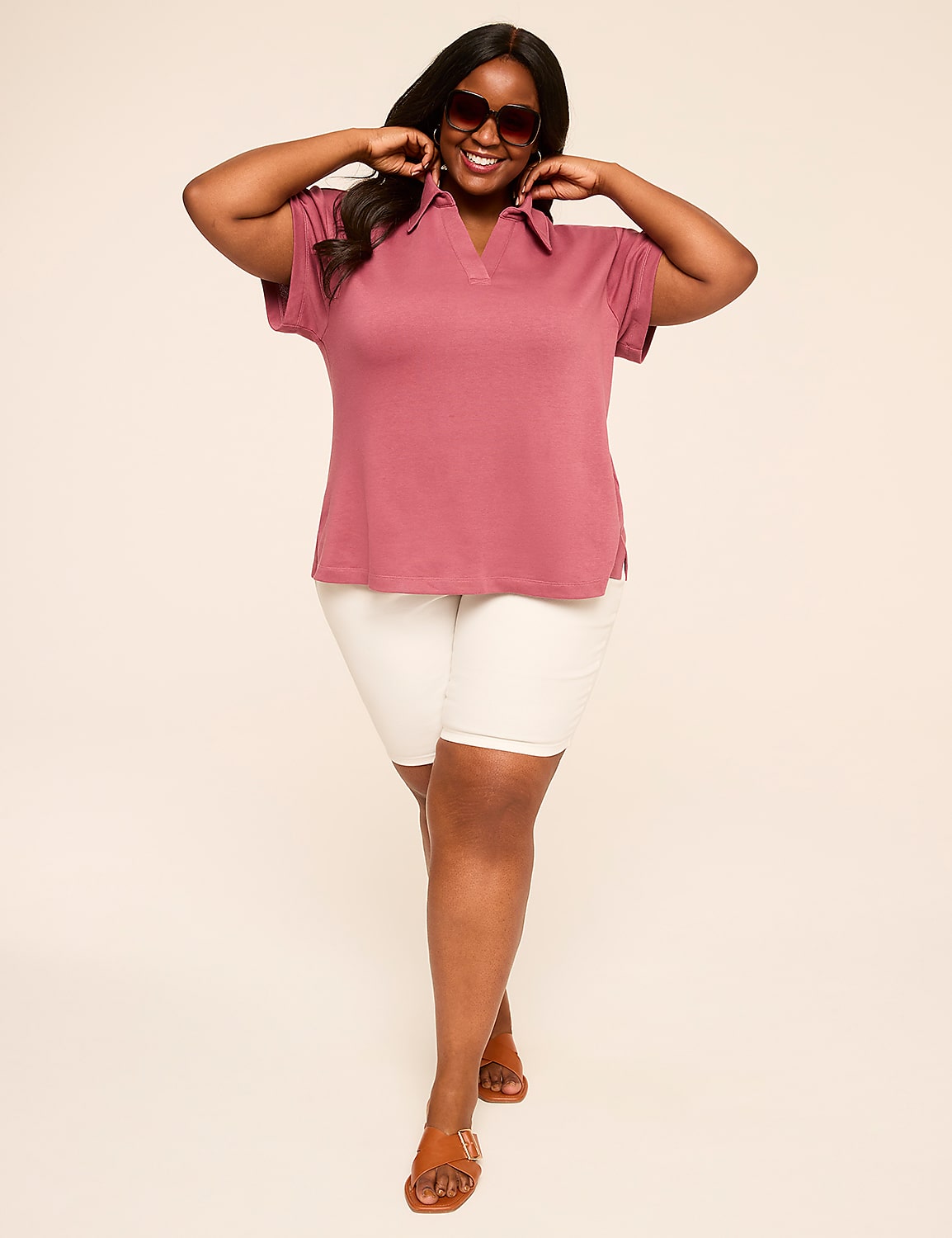 French Terry Polo Top Product Image 4