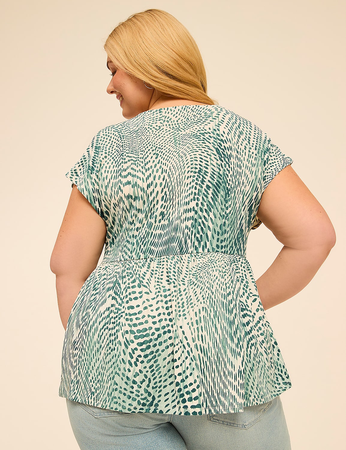 Cap-Sleeve Babydoll Top Product Image 2