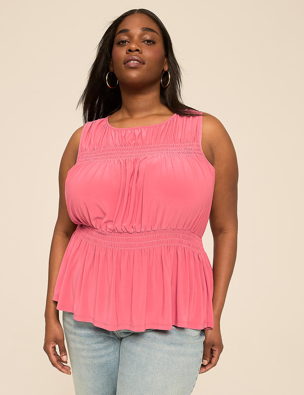 Smocked Peplum Tank | LaneBryant