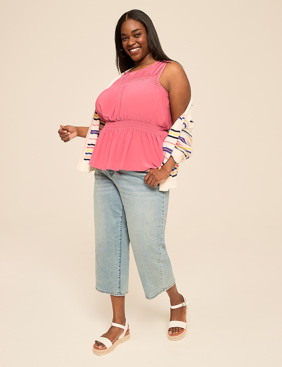 Smocked Peplum Tank Product Image 3