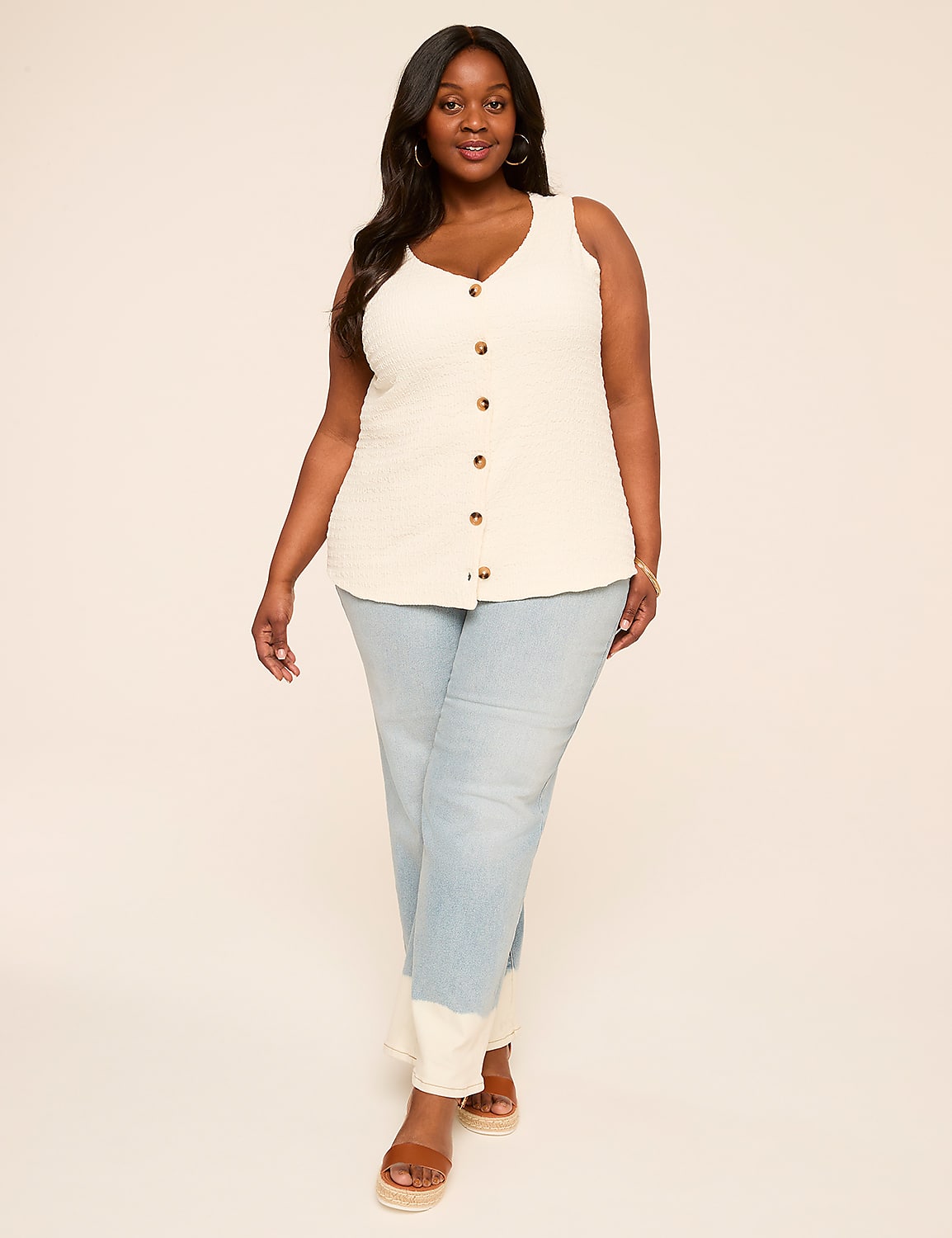 Textured Button-Front Vest Product Image 3