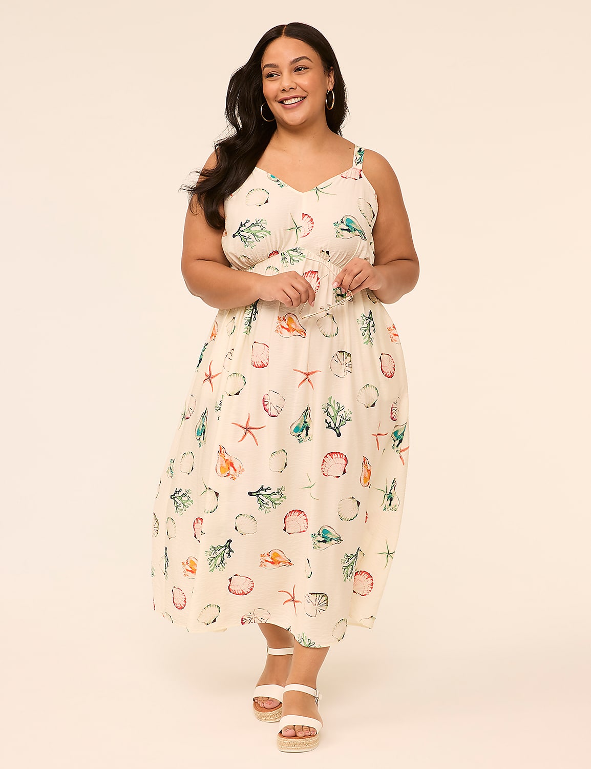 Sleeveless V-Neck Midi Dress Product Image 1