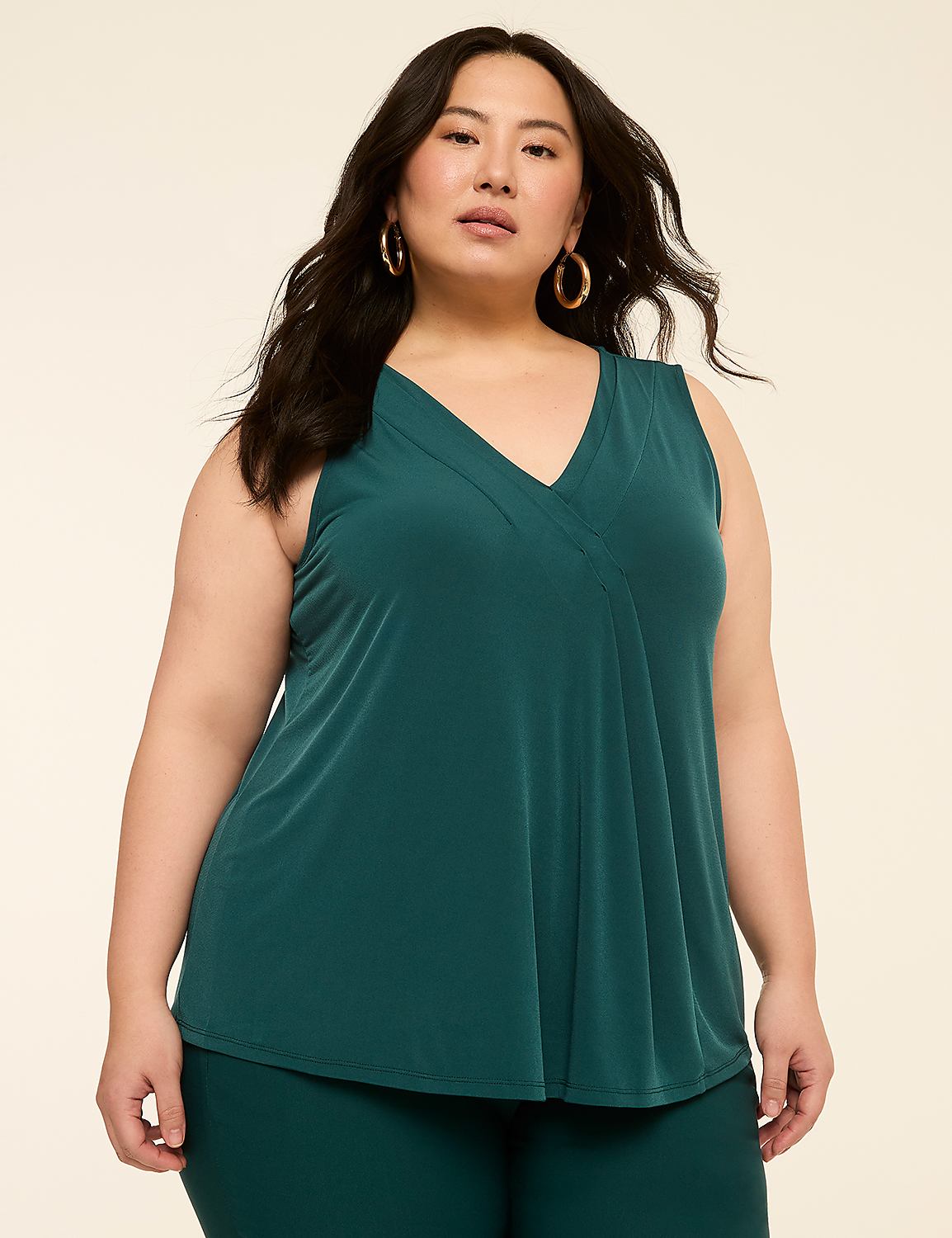 Swing Sleeveless Pleat-Front Top Product Image 1