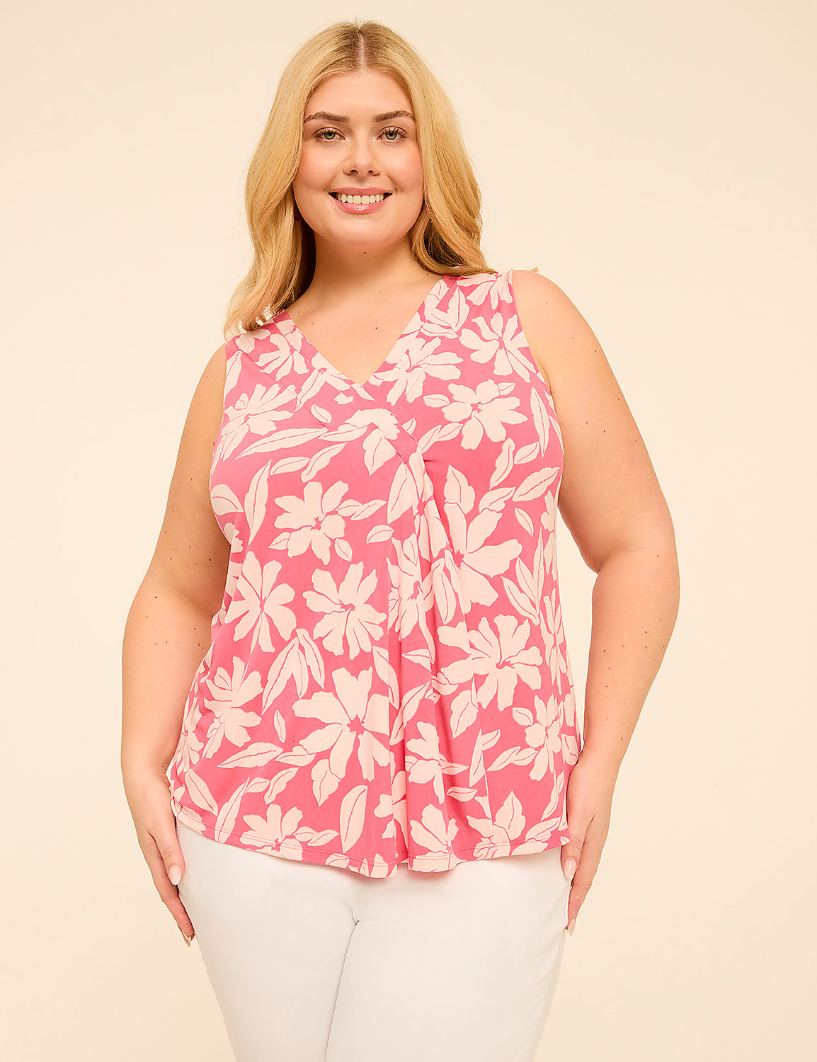 Swing Sleeveless Pleat-Front Top Product Image 1