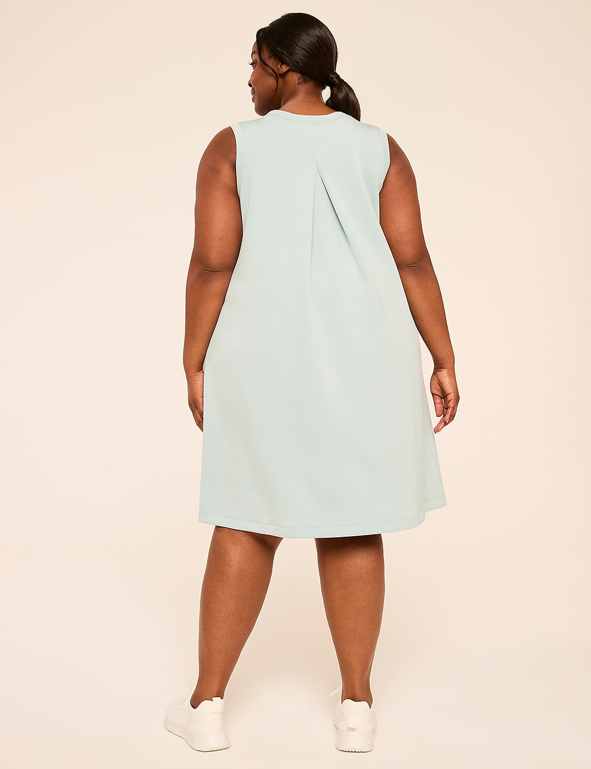 LIVI Ribbed Journey Sleeveless Back-Pleat Dress Product Image 2