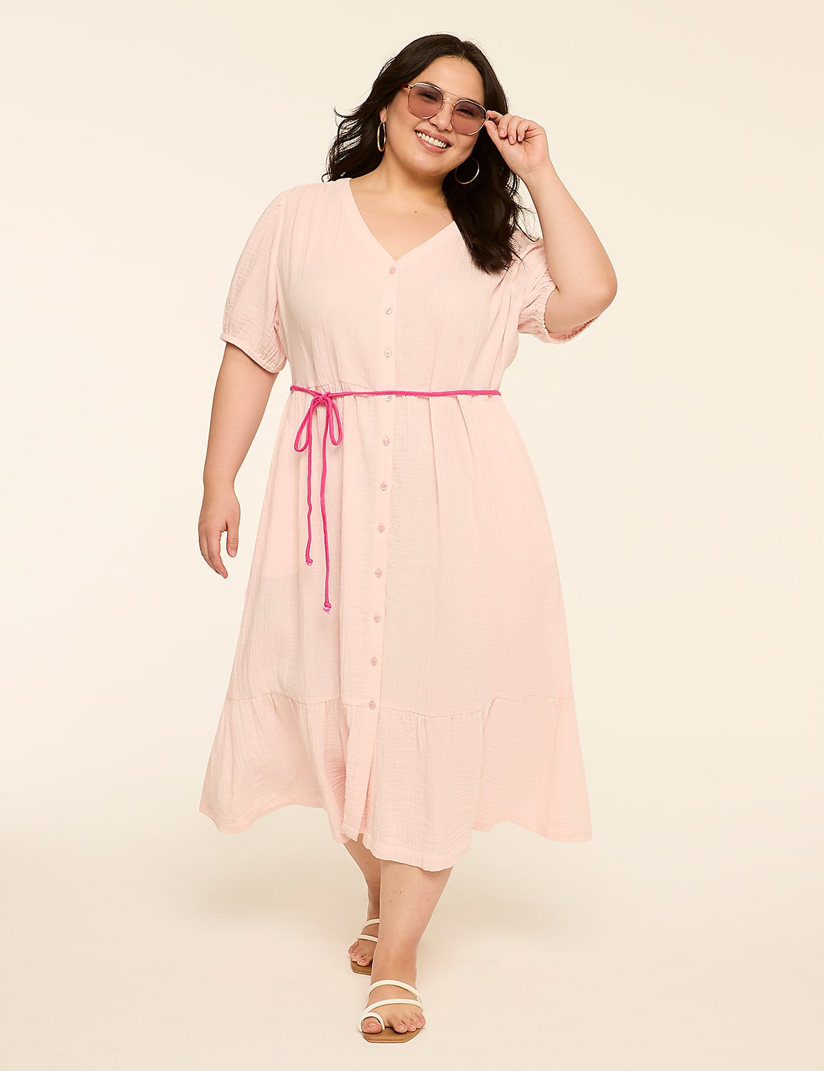 Button-Front Maxi Dress Product Image 1