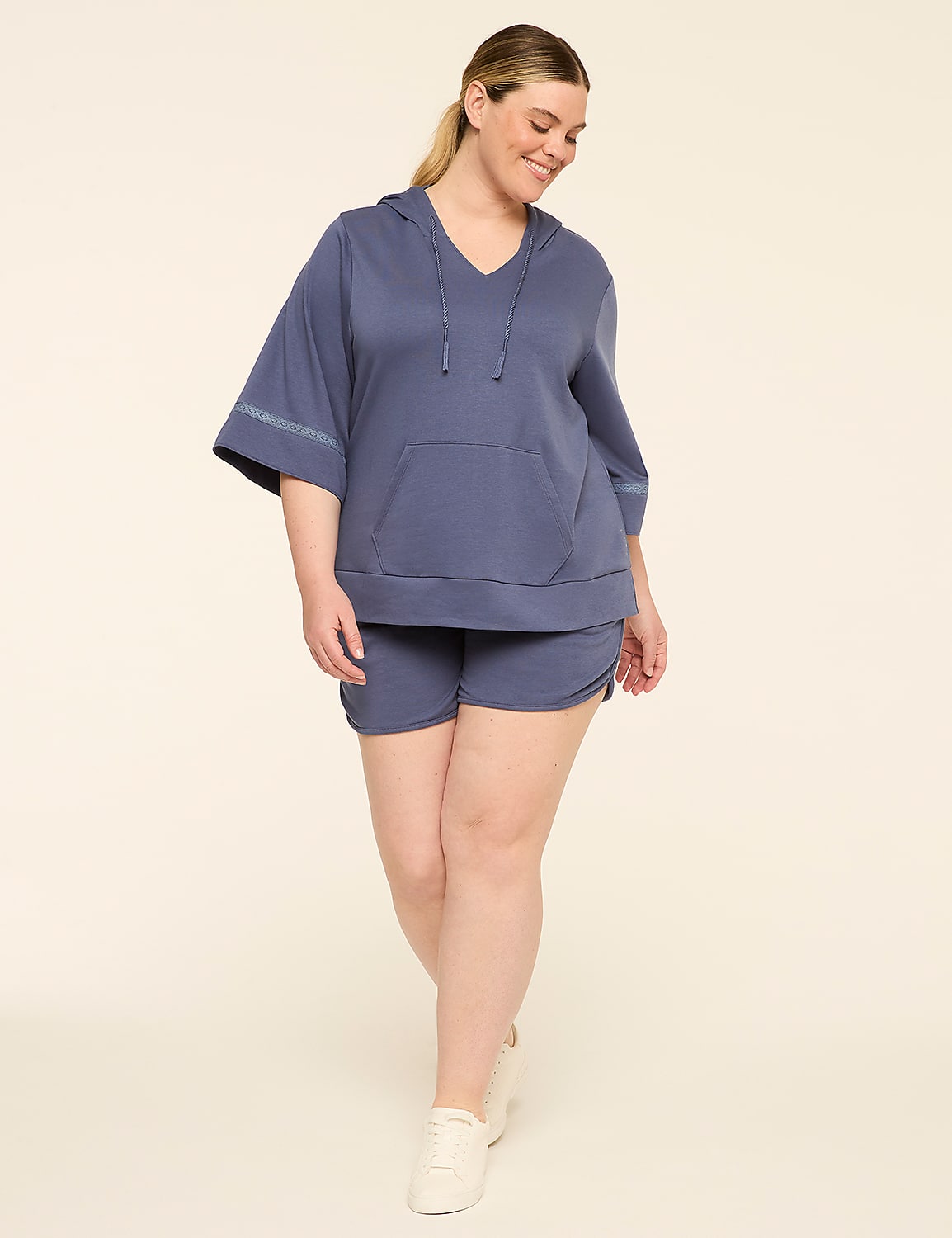 LIVI French Terry Crochet-Trim Hoodie Product Image 5
