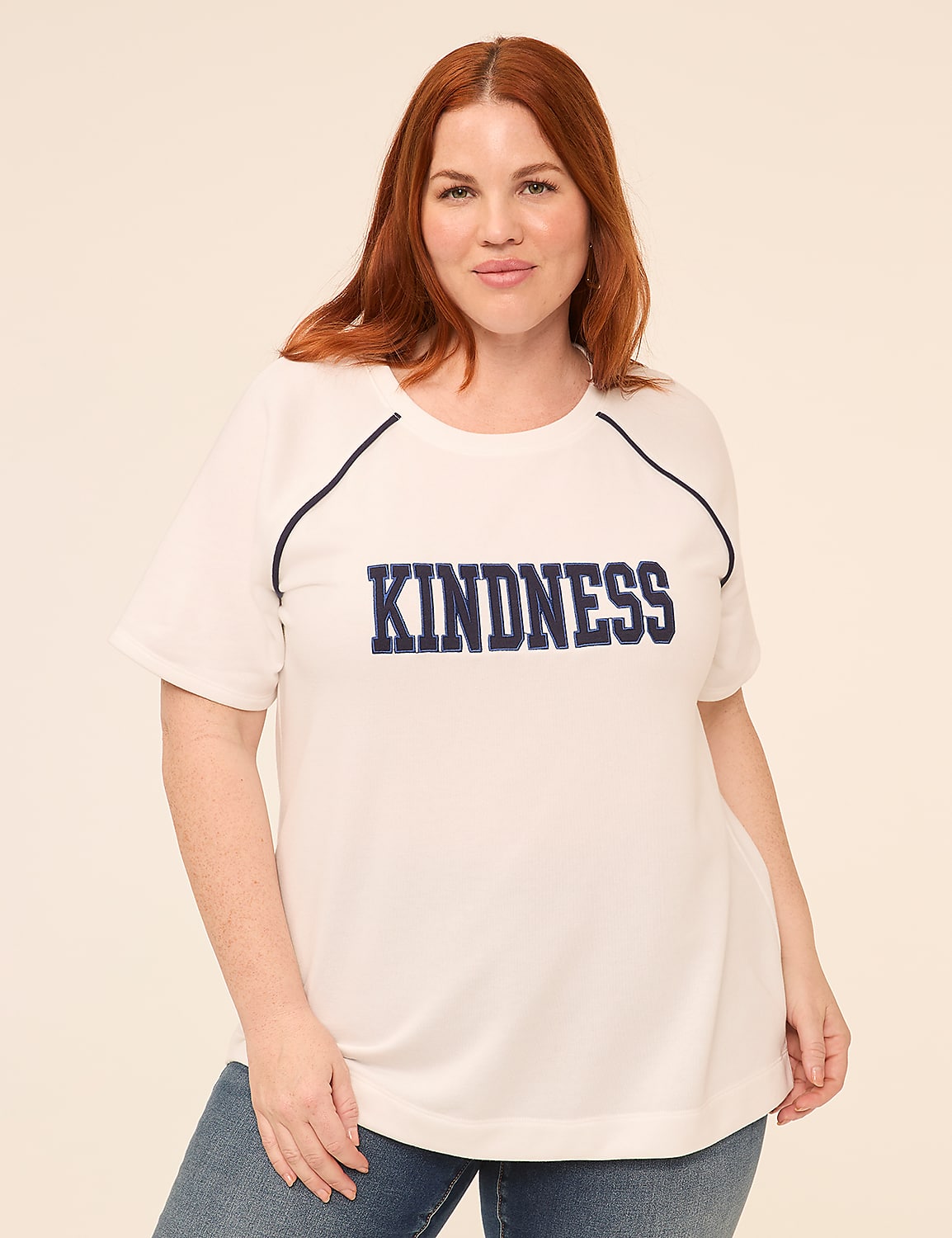 Short-Sleeve Kindness Graphic Sweatshirt Product Image 1