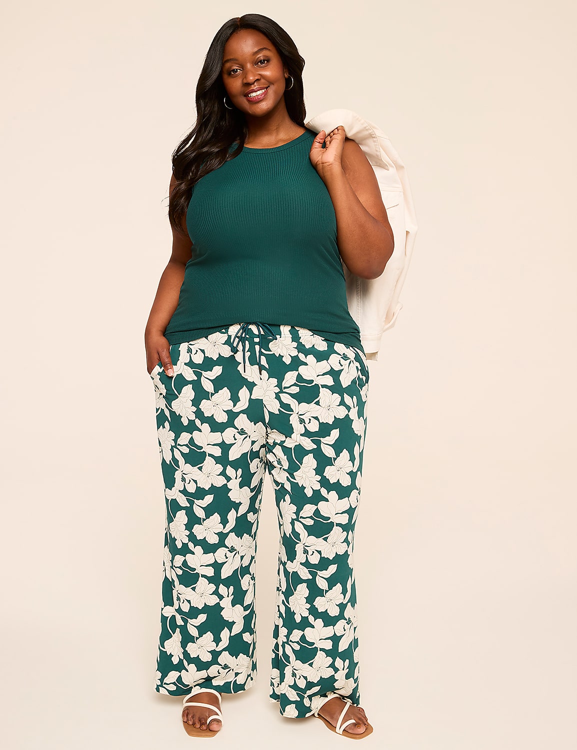 Matte Jersey Pull-On Wide Leg Pant Product Image 3