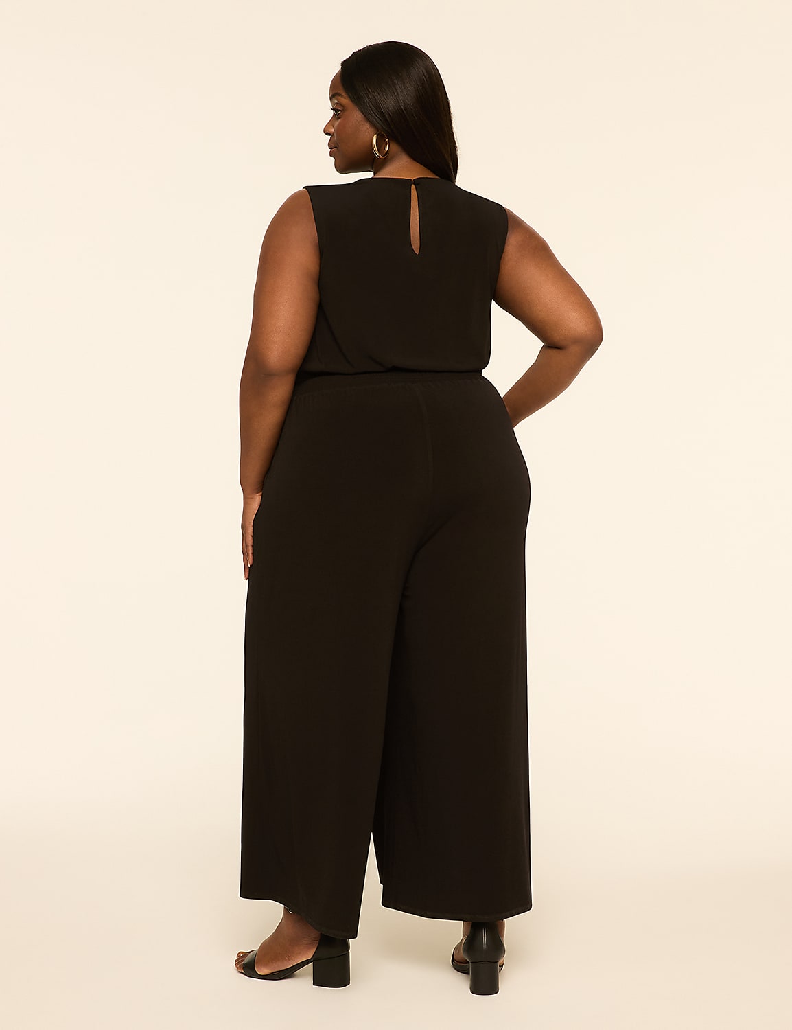 Sleeveless Faux-Wrap Jersey Jumpsuit Product Image 2