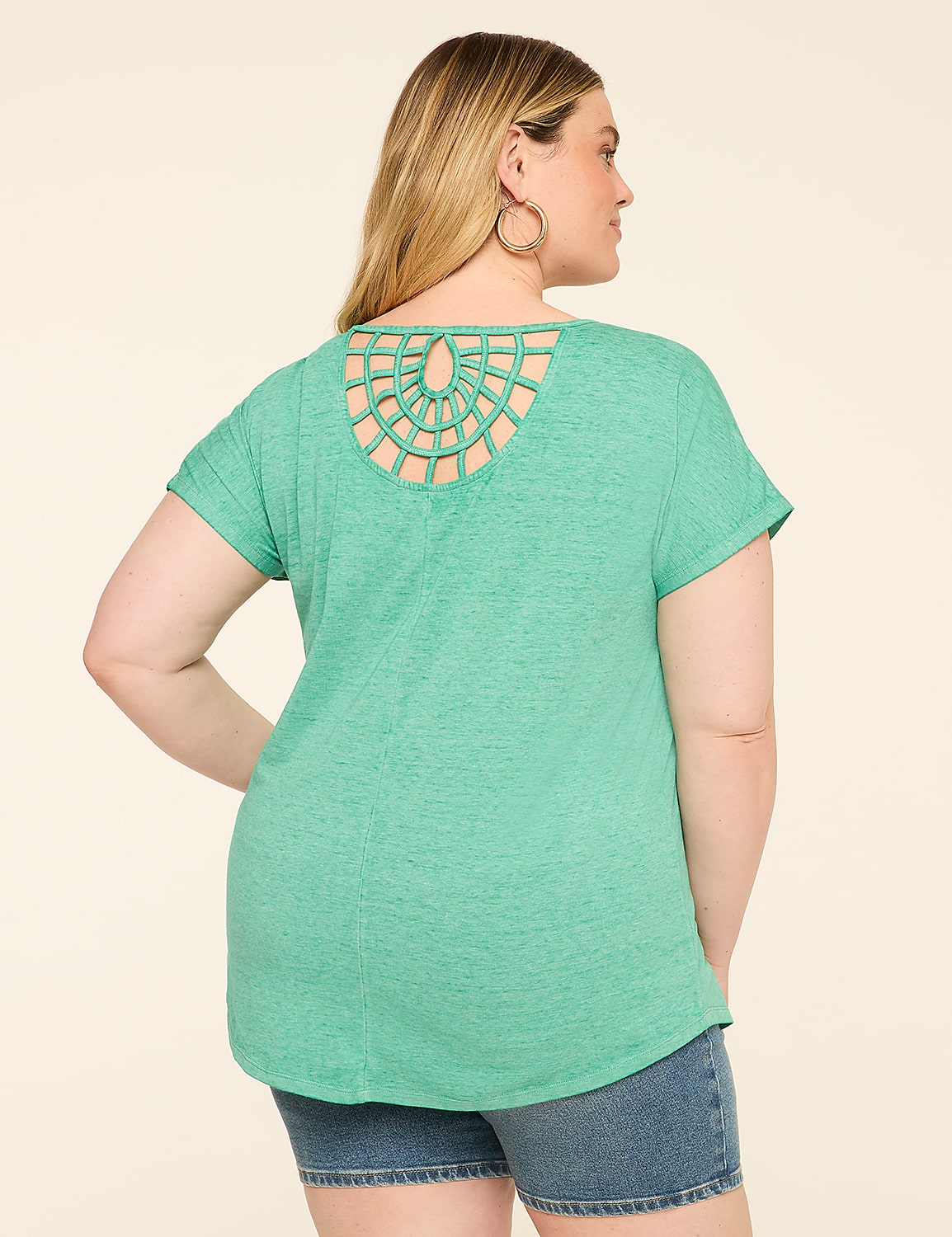 Scoop-Neck Strappy-Back Tee Product Image 2