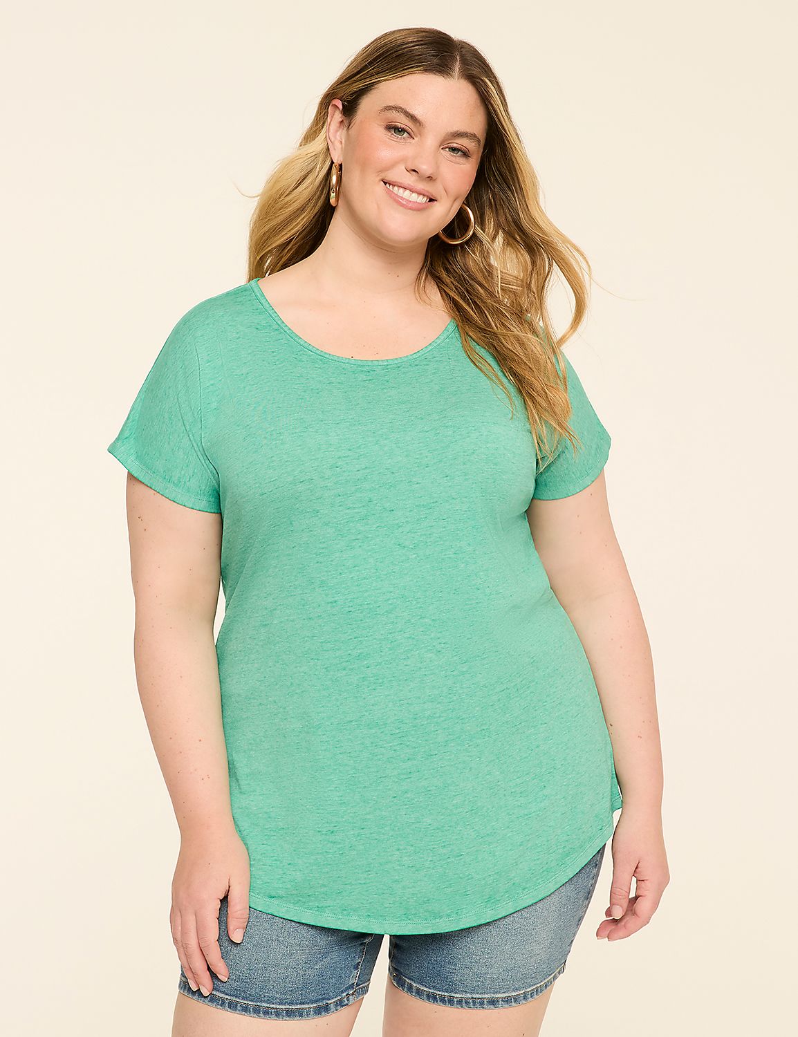 Scoop-Neck Strappy-Back Tee Product Image 1