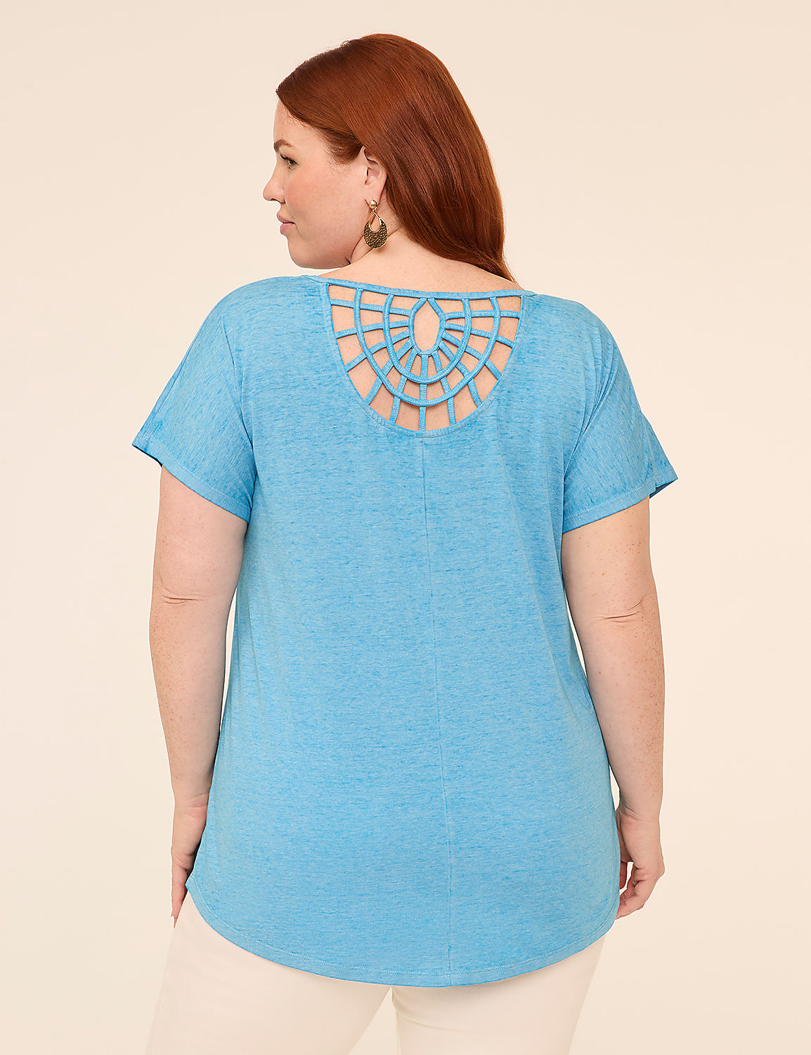 Scoop-Neck Strappy-Back Tee Product Image 2