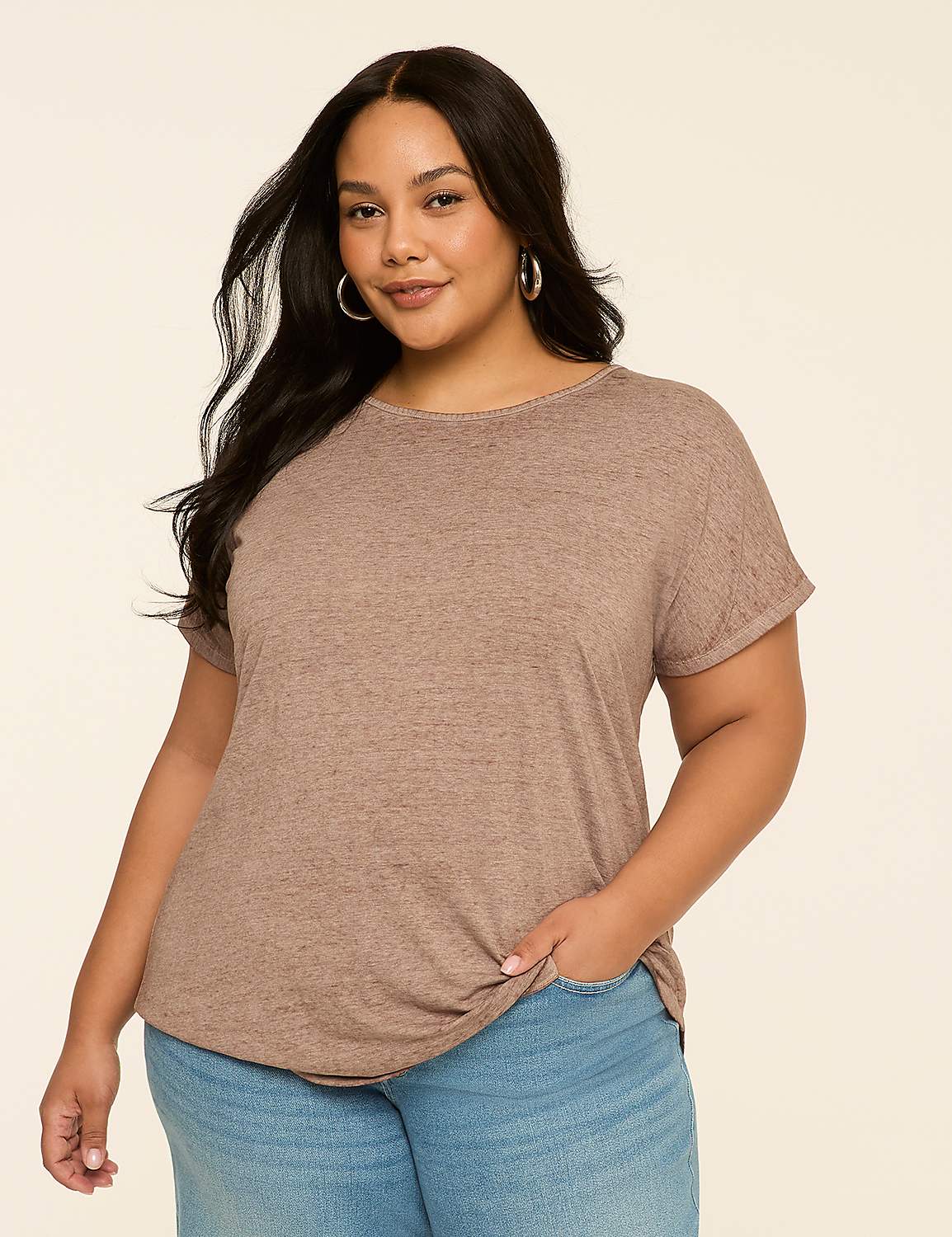 Scoop-Neck Strappy-Back Tee Product Image 1