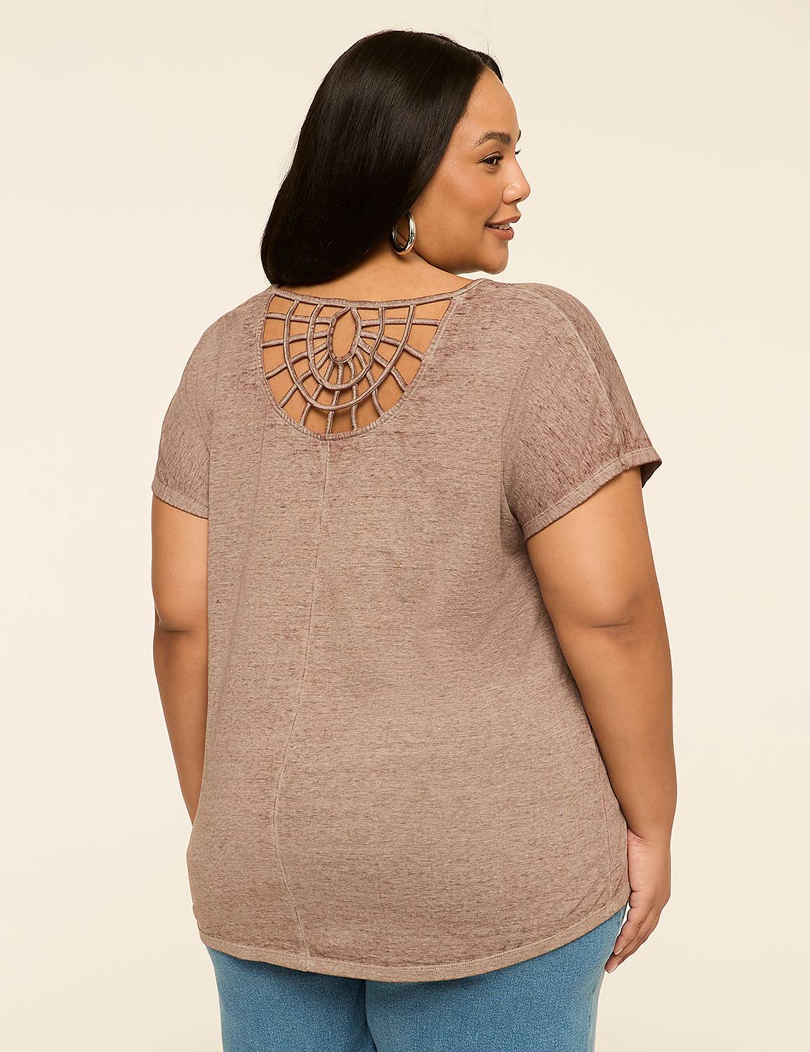 Scoop-Neck Strappy-Back Tee Product Image 2