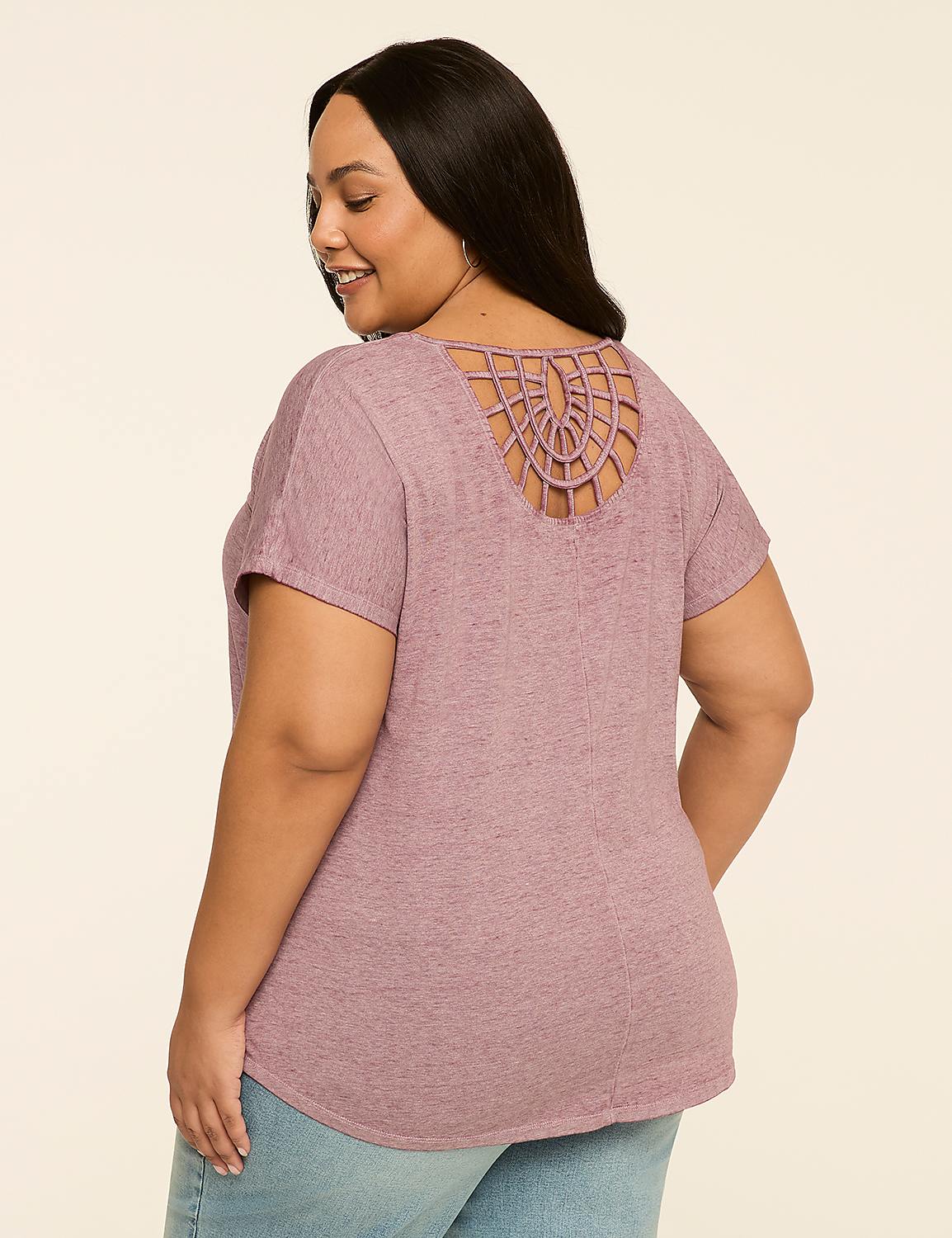 Scoop-Neck Strappy-Back Tee Product Image 2