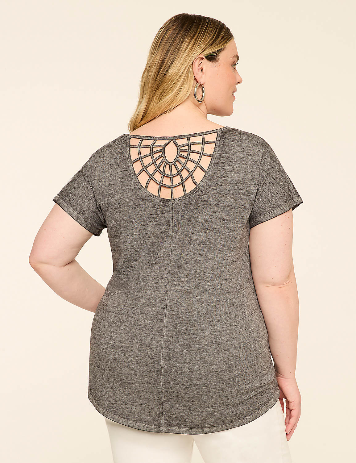 Scoop-Neck Strappy-Back Tee Product Image 2