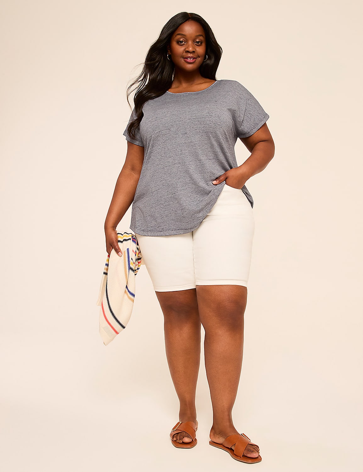 Scoop-Neck Strappy-Back Tee Product Image 3