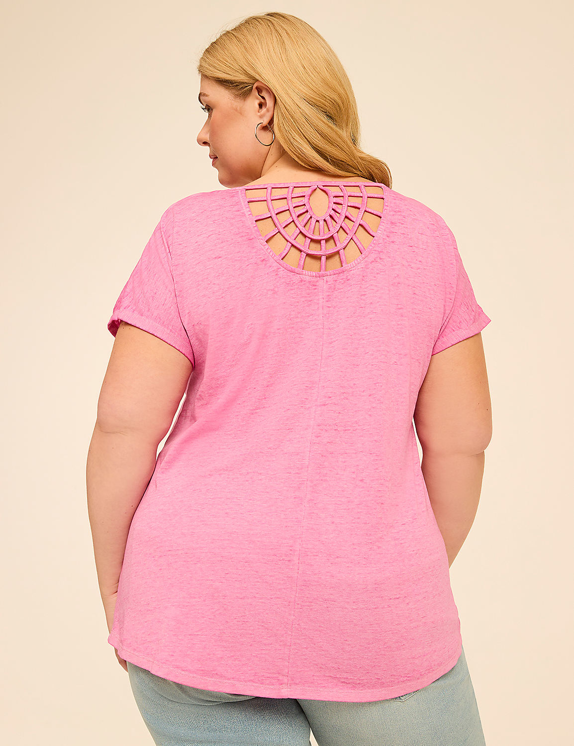 Scoop-Neck Strappy-Back Tee Product Image 2