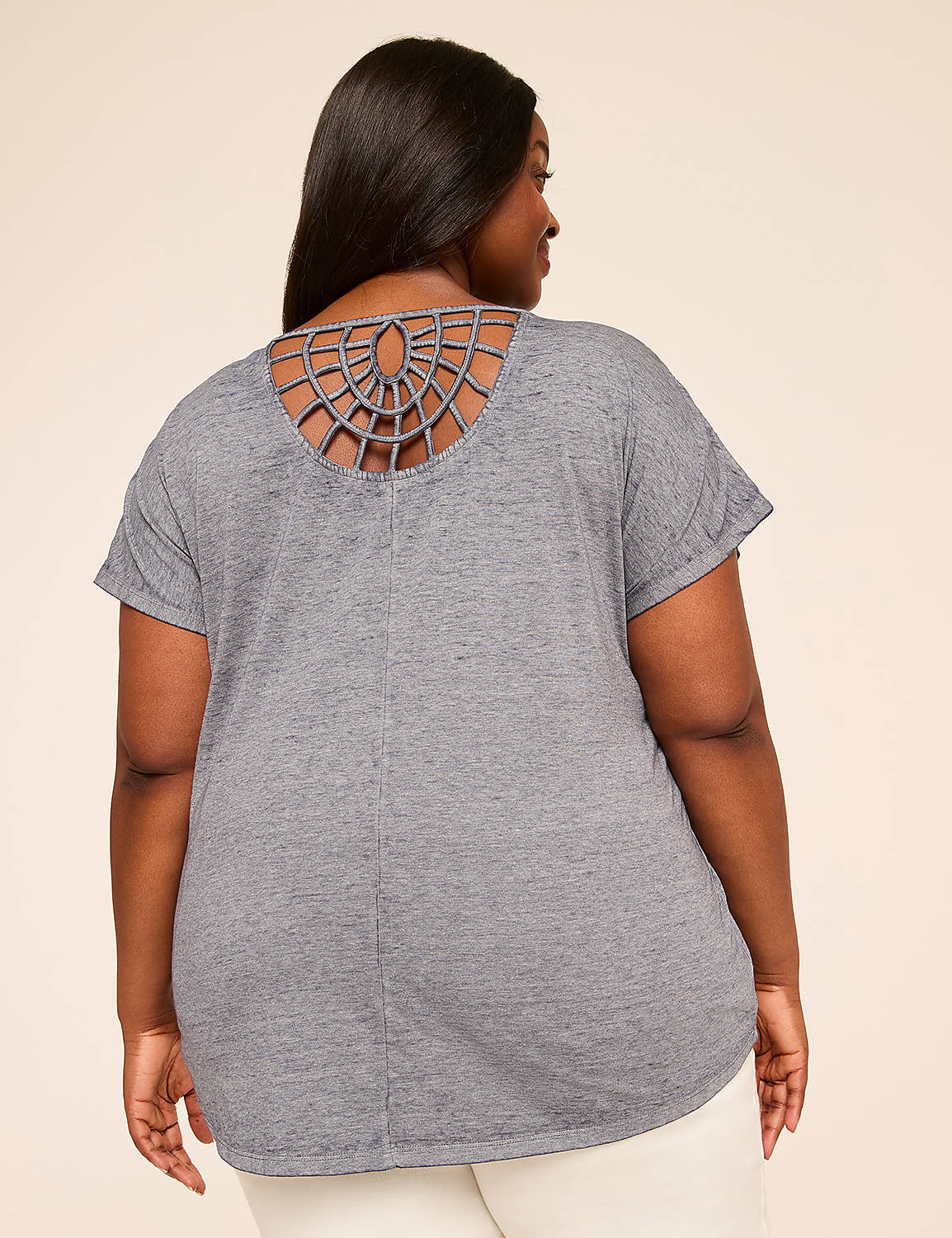 Scoop-Neck Strappy-Back Tee Product Image 2