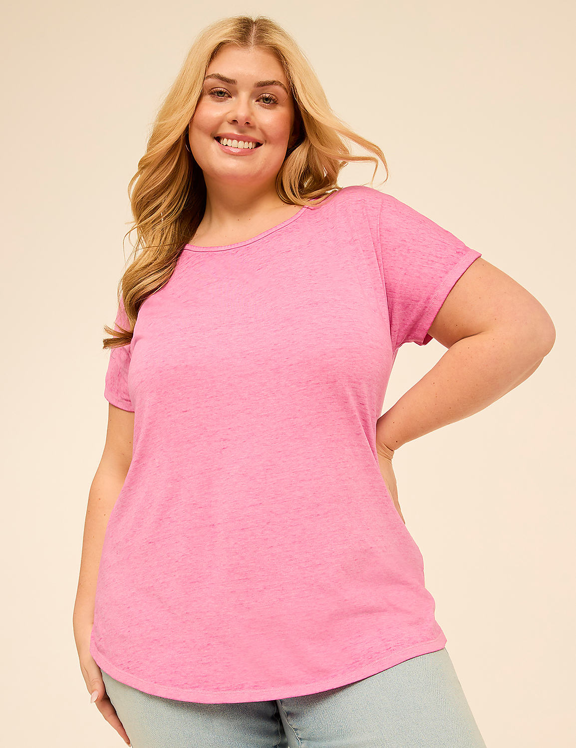Scoop-Neck Strappy-Back Tee Product Image 1