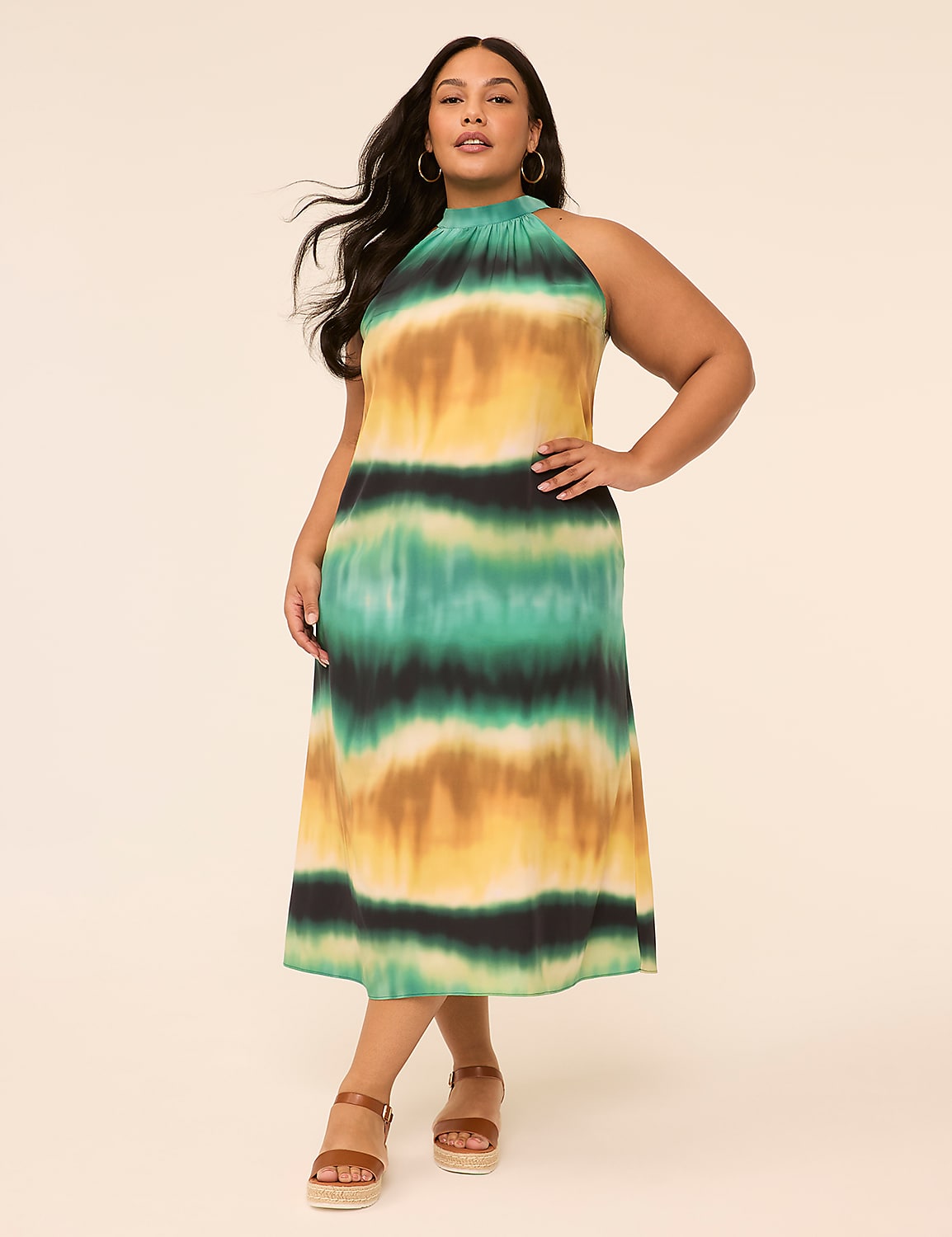 Halter-Neck Maxi Dress Product Image 1