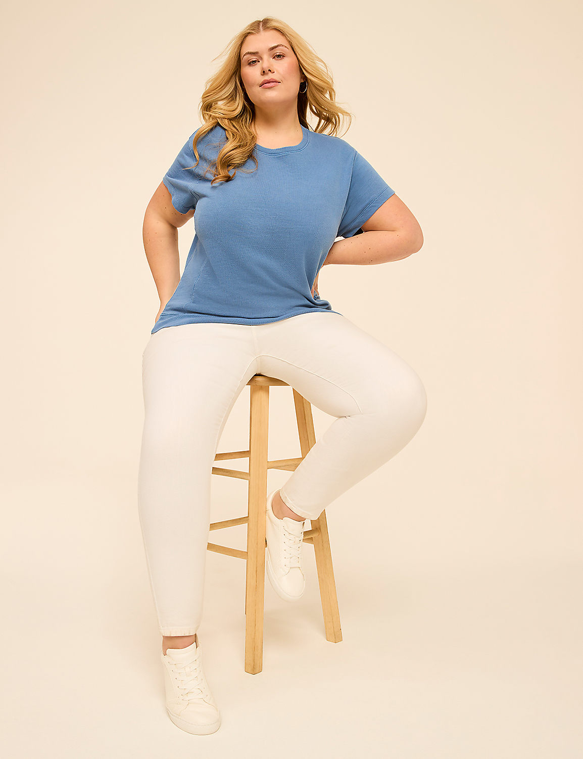 Short-Sleeve French Terry Sweatshirt Product Image 3
