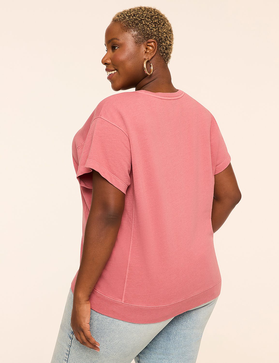 Short-Sleeve French Terry Sweatshirt Product Image 2