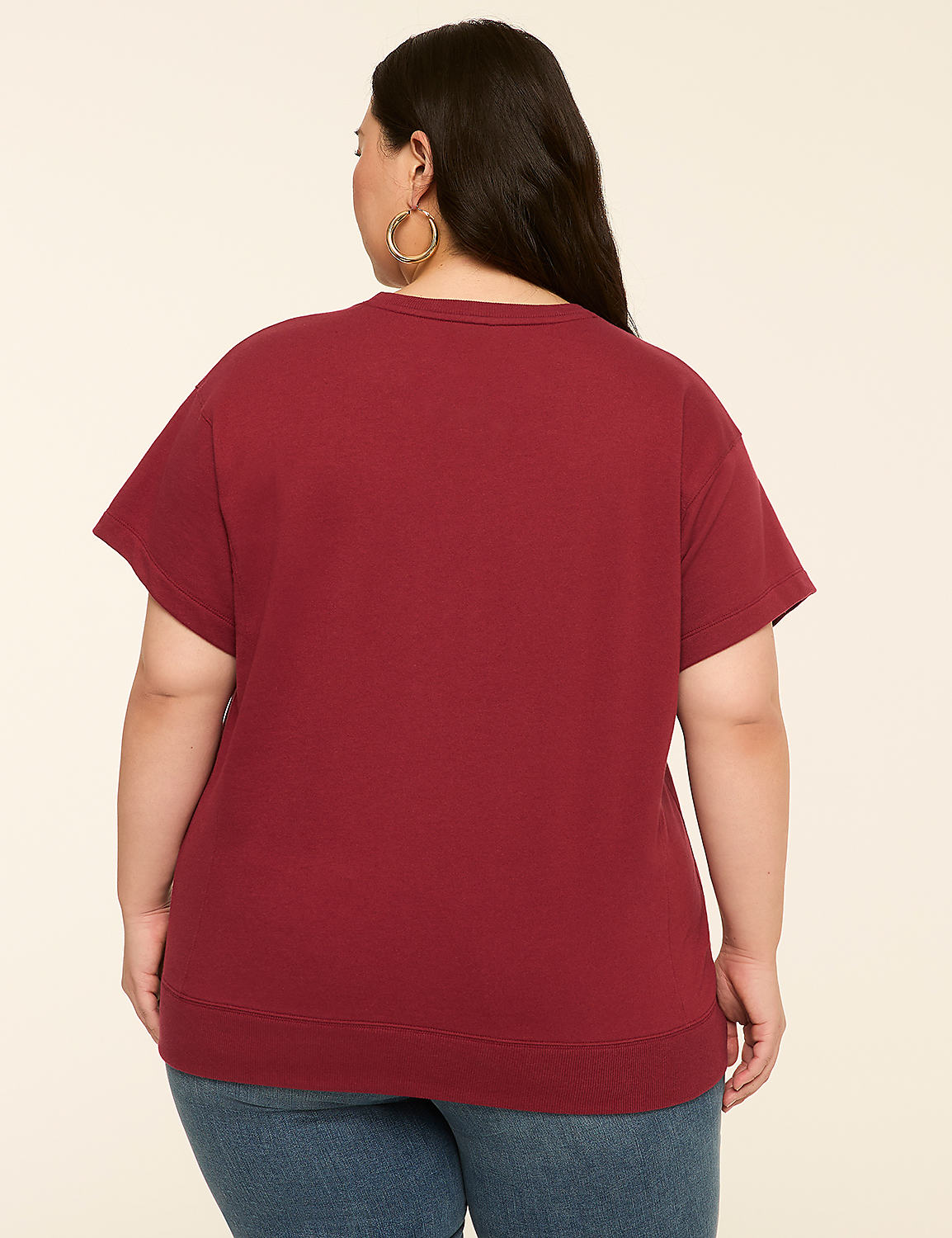 Short-Sleeve French Terry Sweatshirt Product Image 2