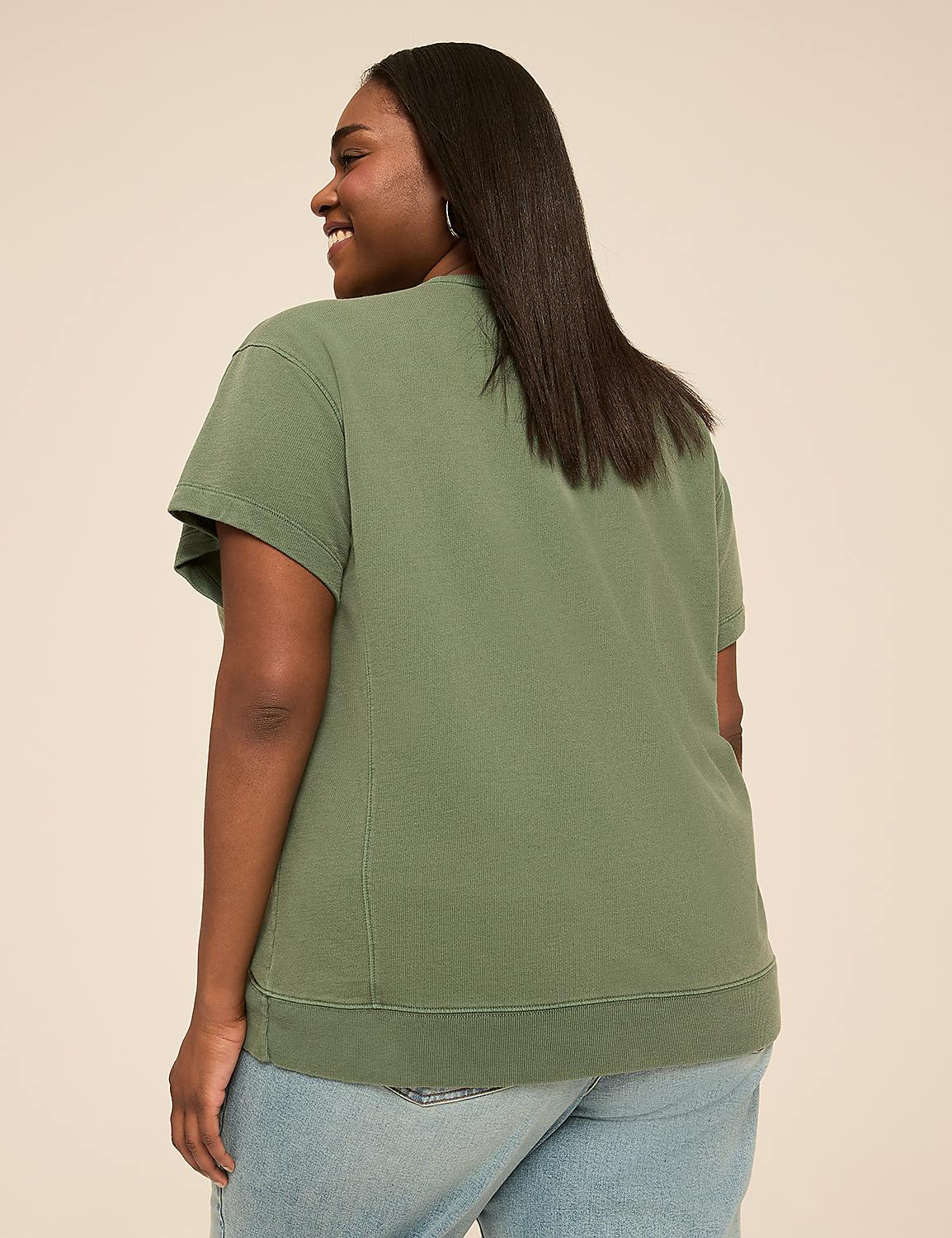 Short-Sleeve French Terry Sweatshirt Product Image 2