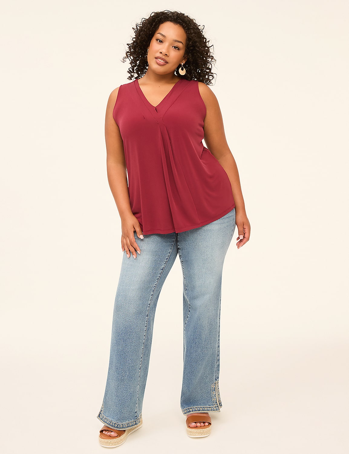 Swing Sleeveless Pleat-Front Top Product Image 3