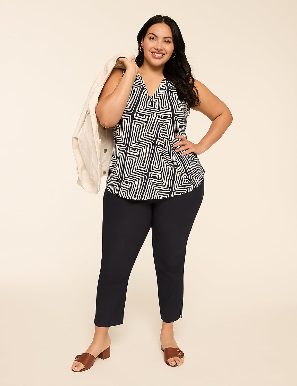 Swing Sleeveless Pleat-Front Top Product Image 3