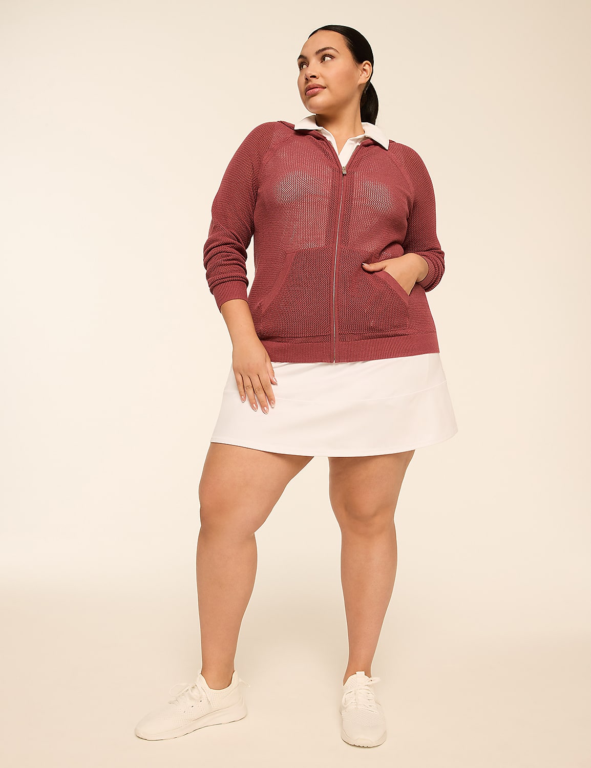 LIVI Zip-Front Sweater Hoodie Product Image 3