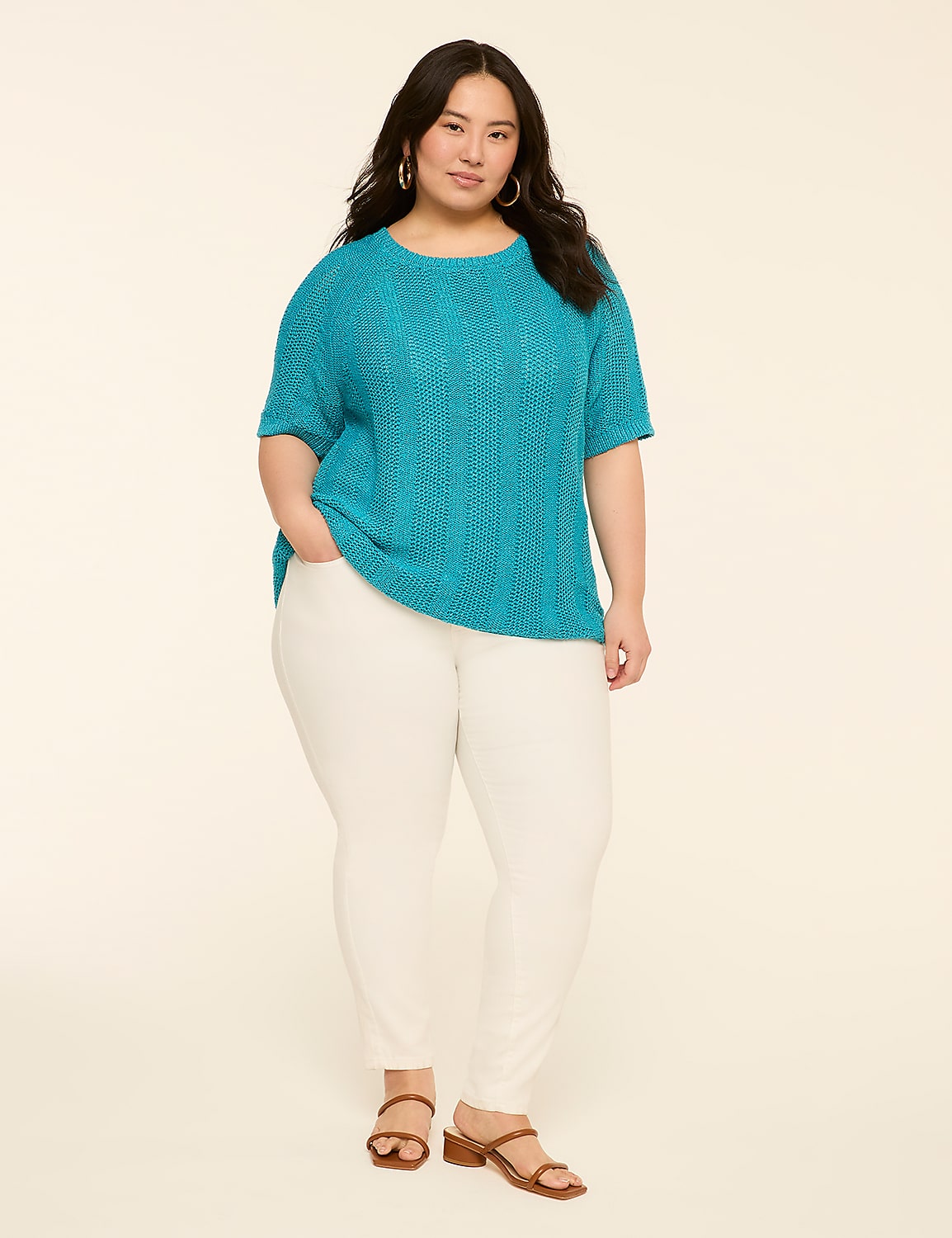 Elbow-Sleeve Pullover Sweater Product Image 6