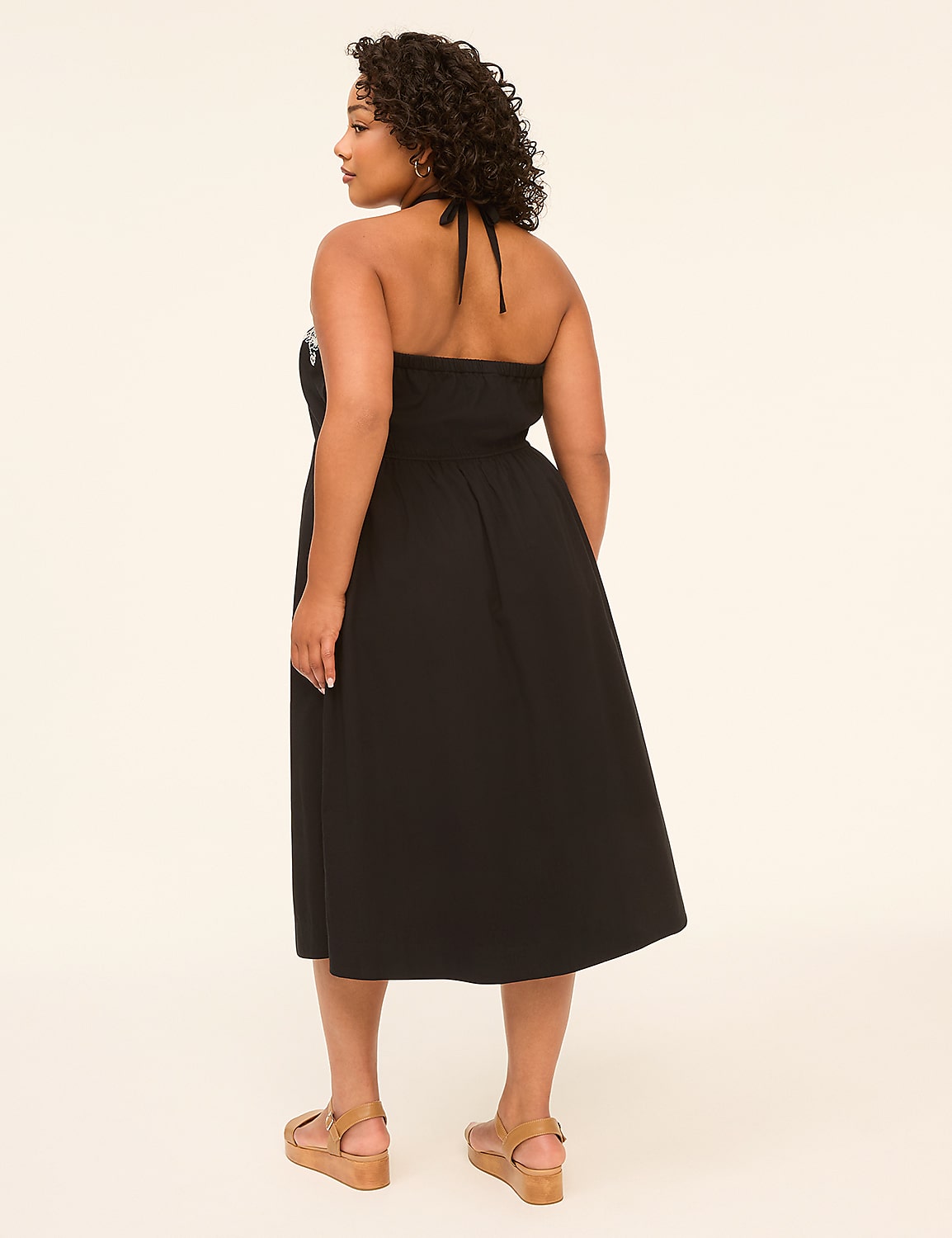 Embroidered Halter-Neck Midi Dress Product Image 2