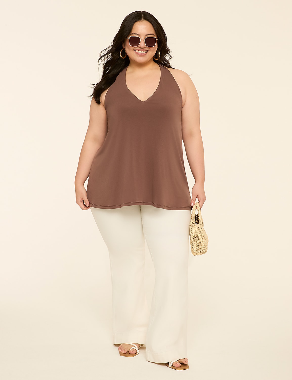 Tie-Neck Halter Top Product Image 4